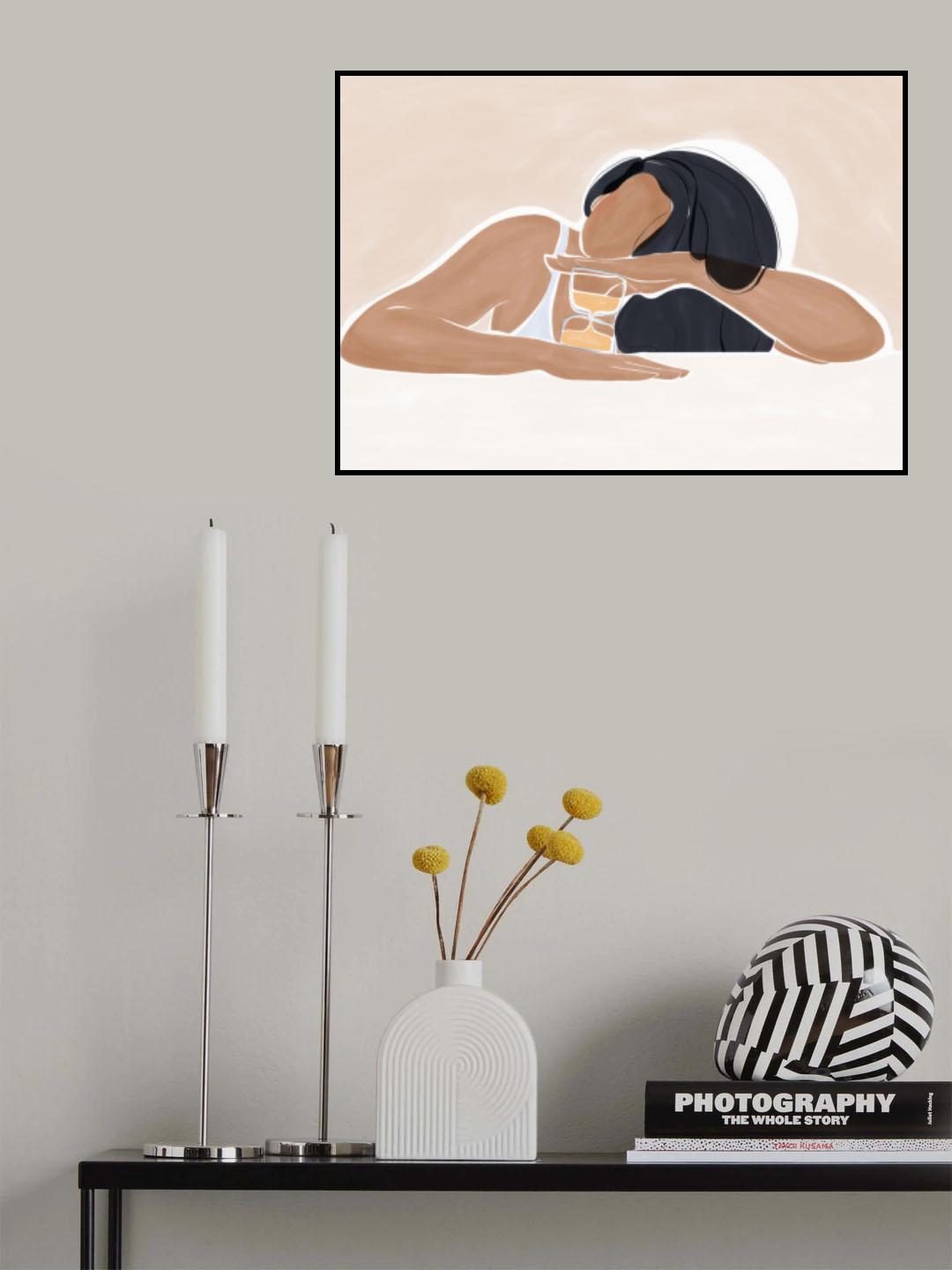 Woman With a Magic Hourglass Print By Ivy Green Illustrations Poster och Canvastavla