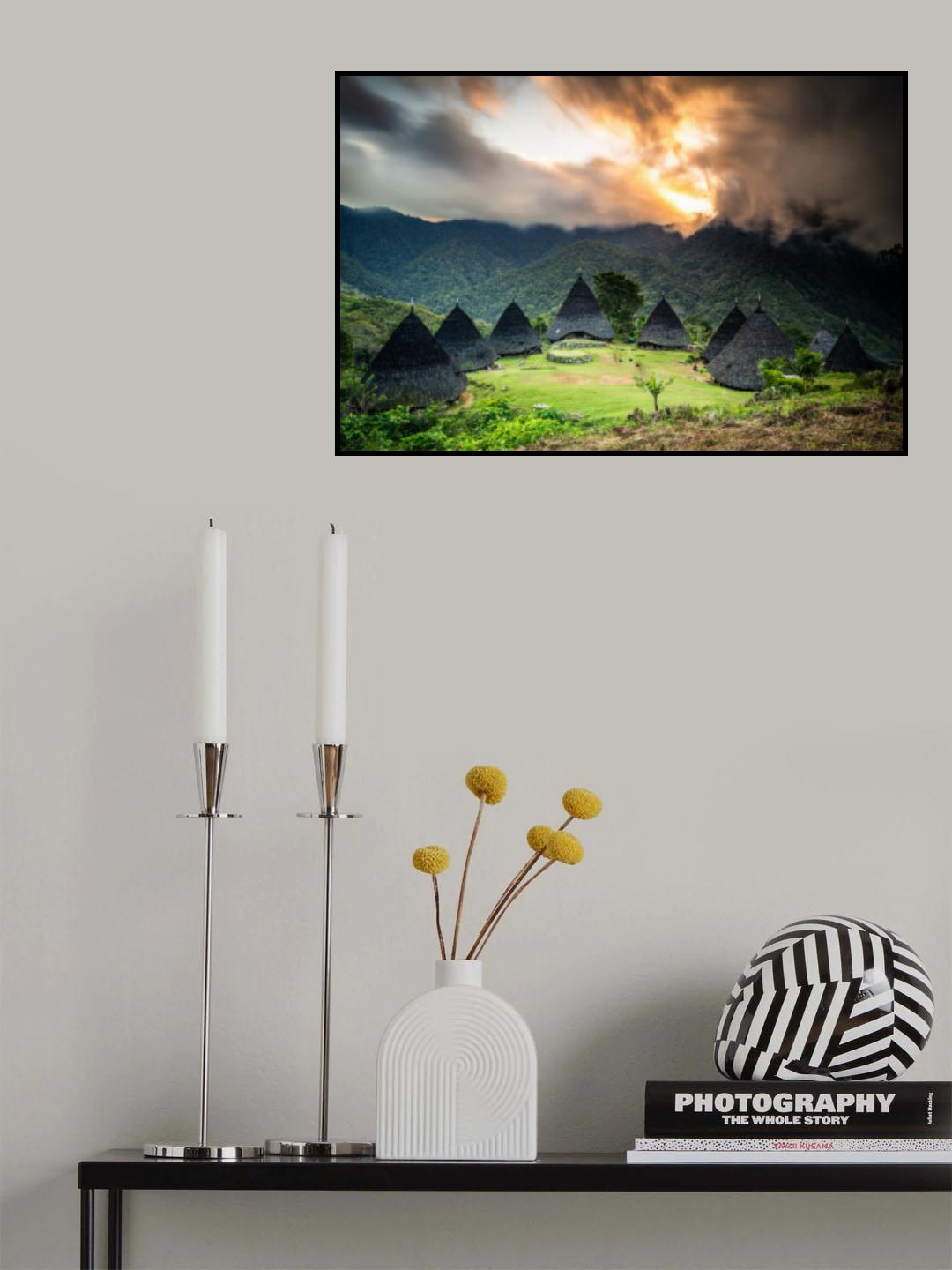 Wae Rebo , a century old village in Indonesia Poster och Canvastavla