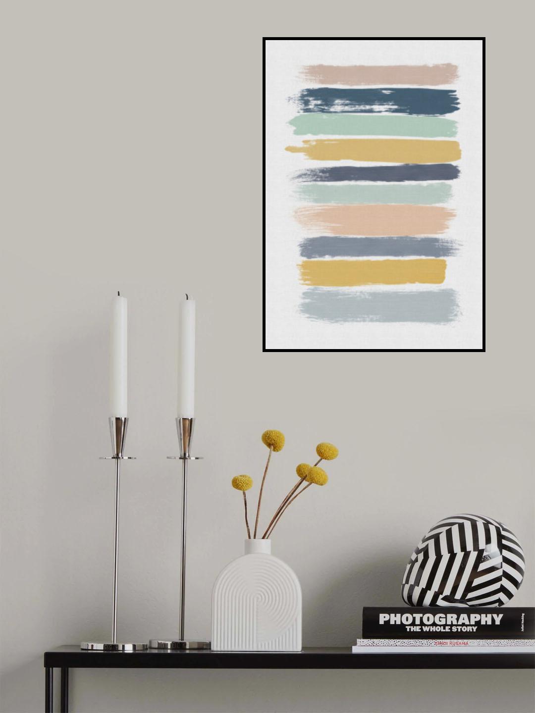 Pastel Stripes Poster och Canvastavla