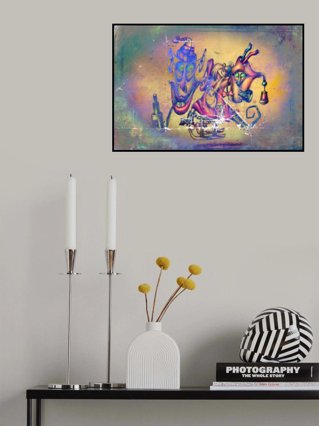 Crazy Santa man Poster och Canvastavla