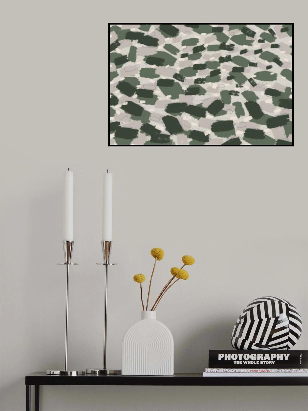Green Pastel Strokes Poster och Canvastavla