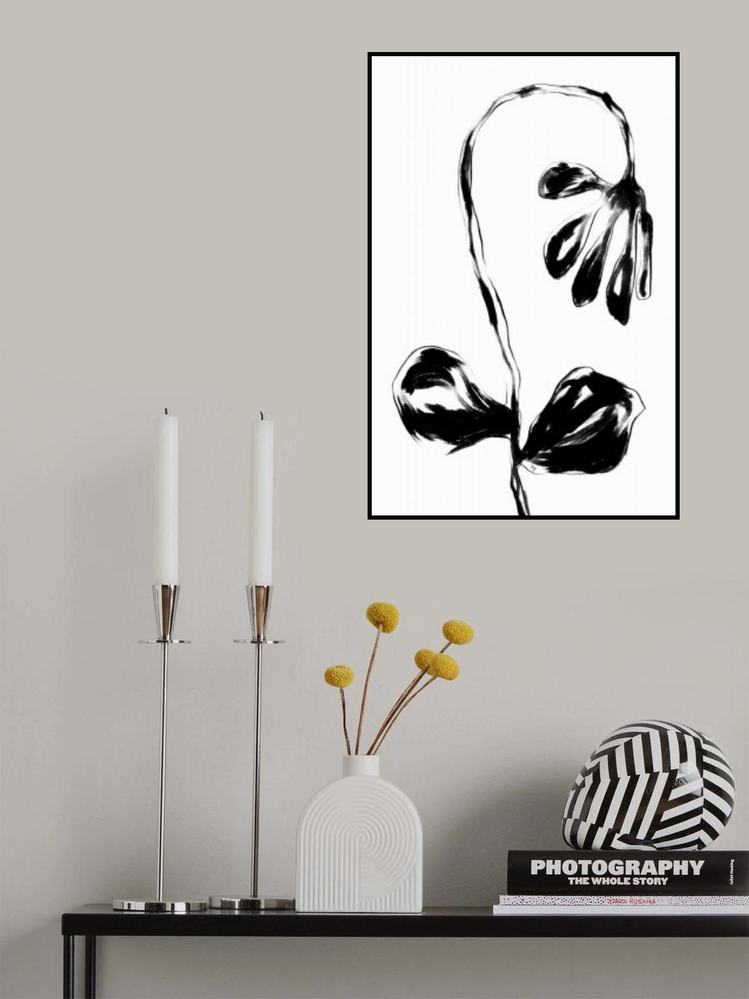 Black Flower Poster och Canvastavla