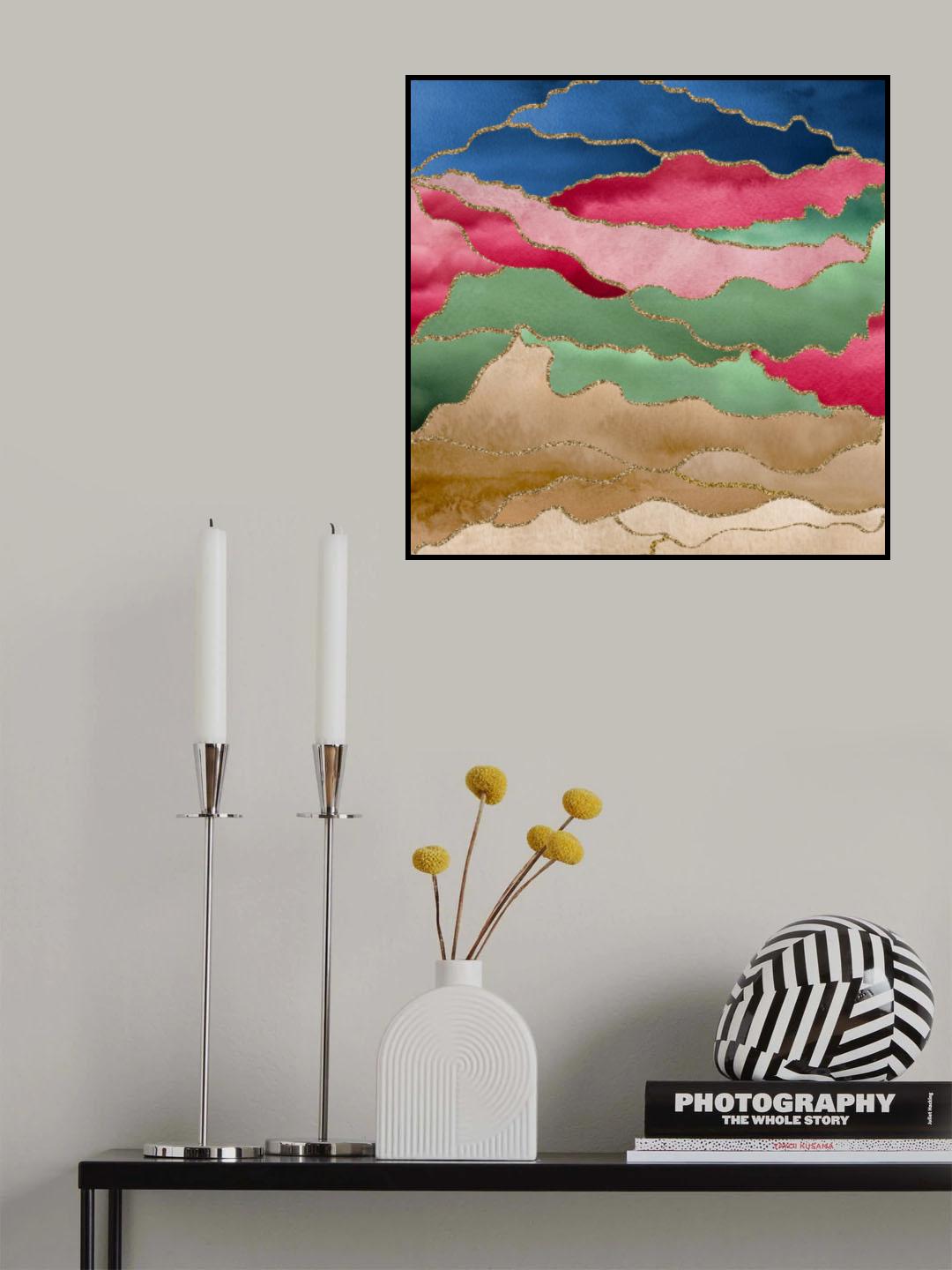 Abstract Watercolor Landscape Poster och Canvastavla
