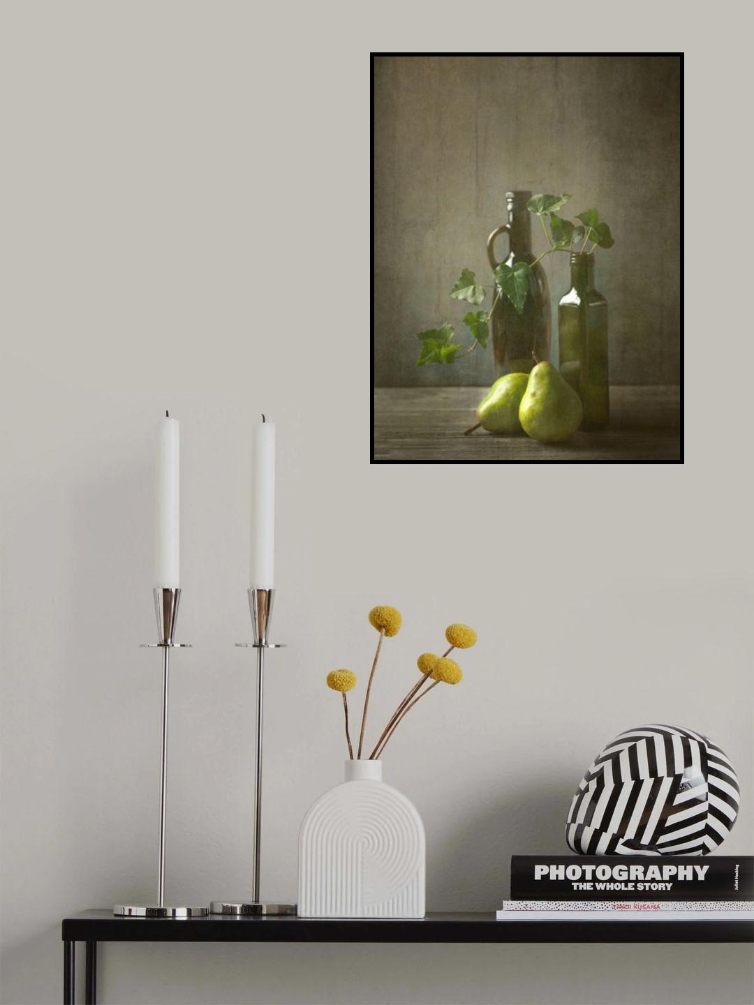 Pears and Bottles Poster och Canvastavla