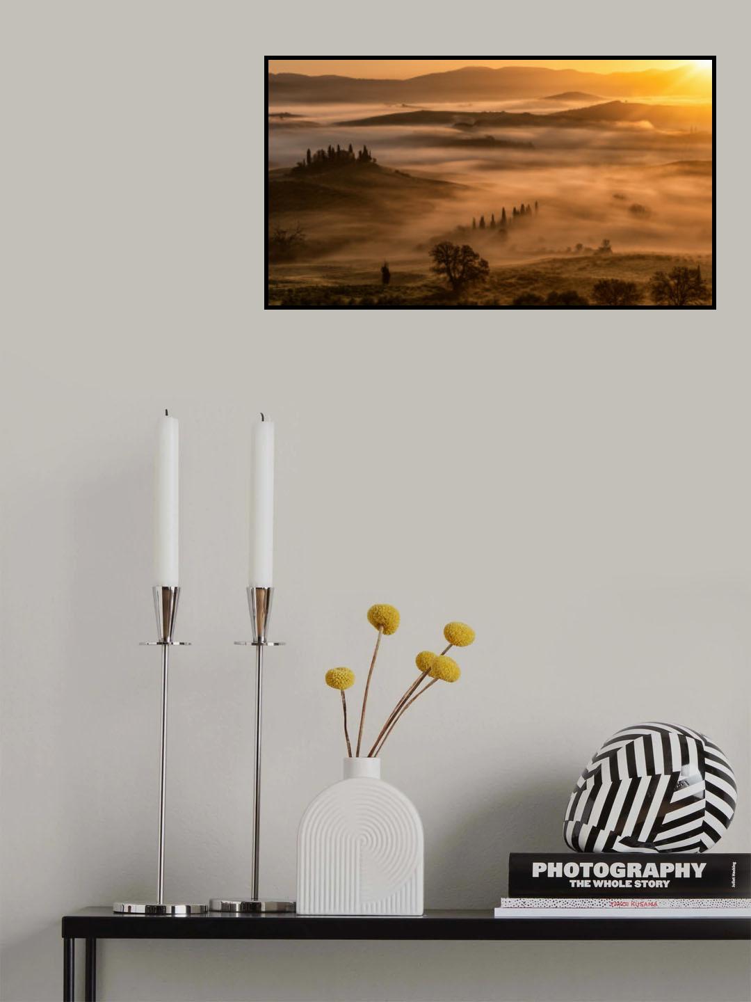 l'alba in val d'Orcia Poster och Canvastavla