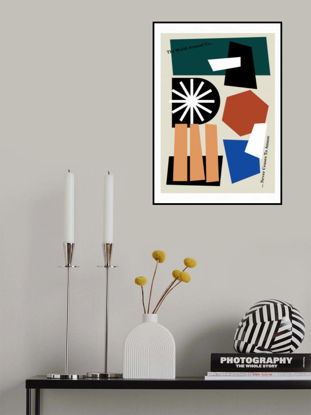 The World Around Us Greige Poster och Canvastavla