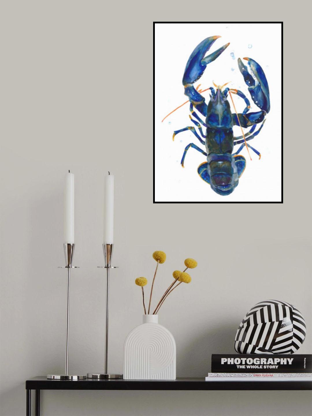 A Blue Lobster Poster och Canvastavla
