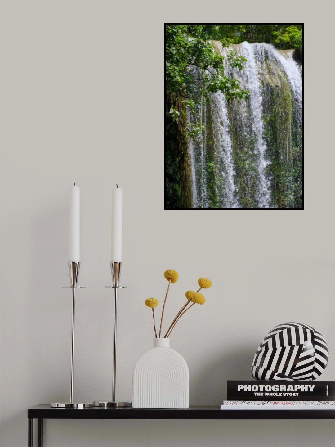 beautiful waterfall in the forest Poster och Canvastavla