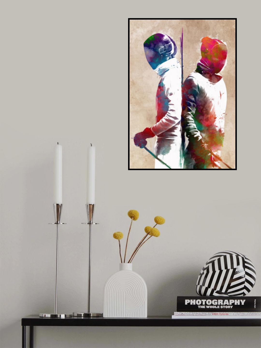 Fencing Sport Art 6 Poster och Canvastavla