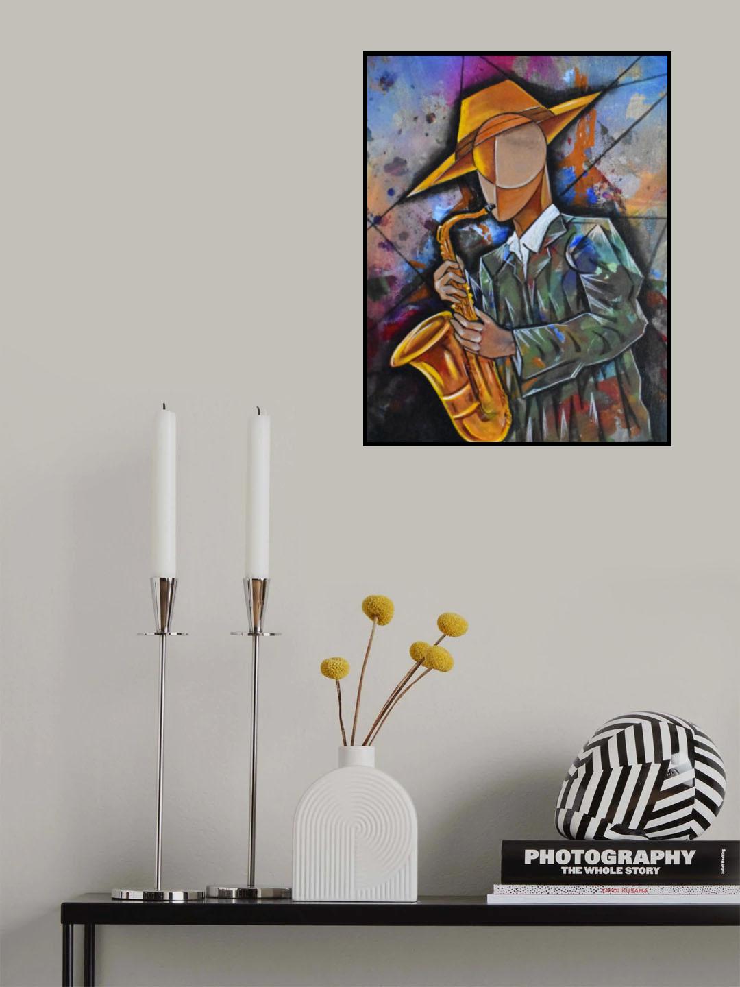 Jazz Sax Man Poster och Canvastavla