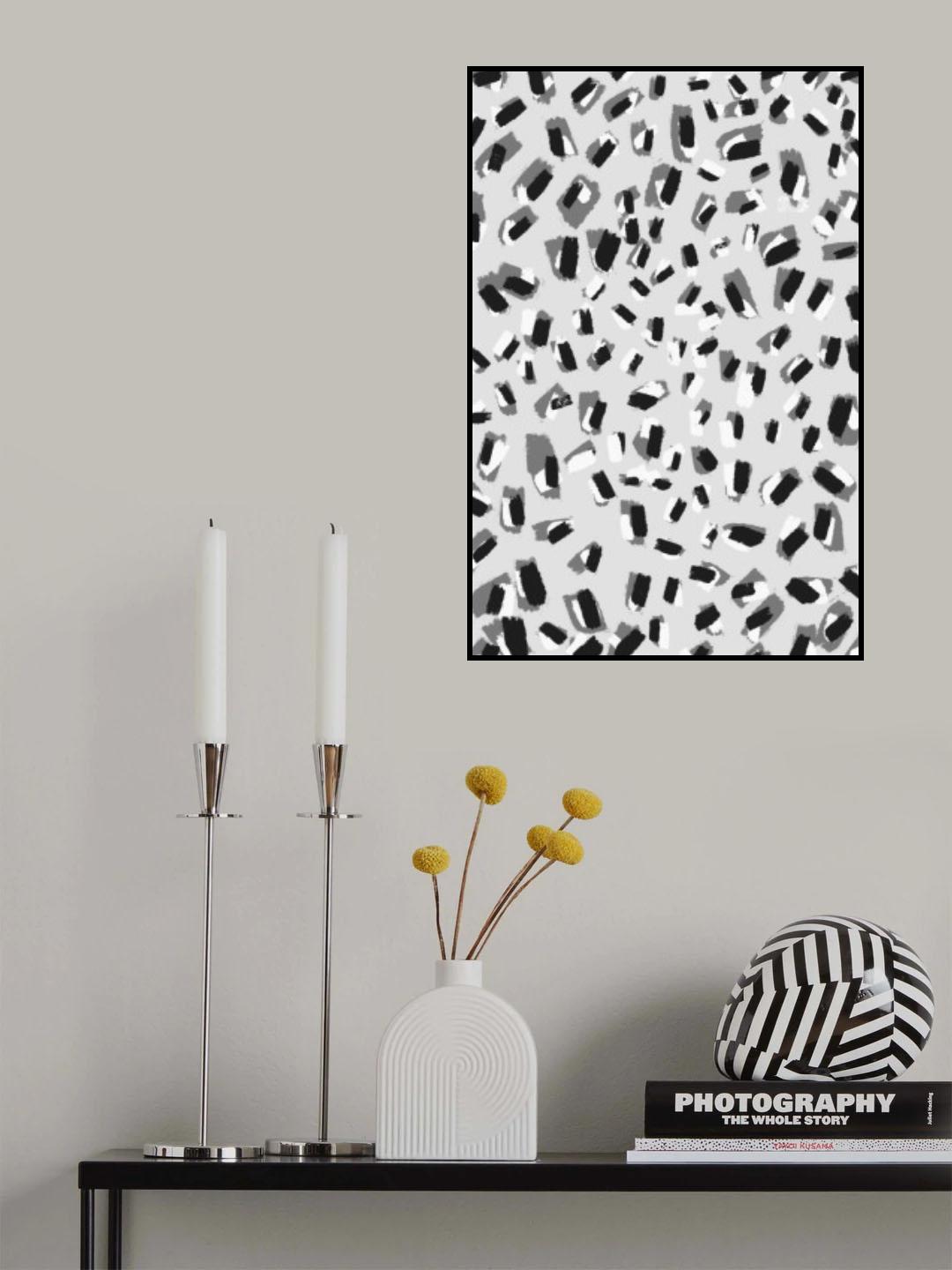 Black And White Little Strokes Poster och Canvastavla