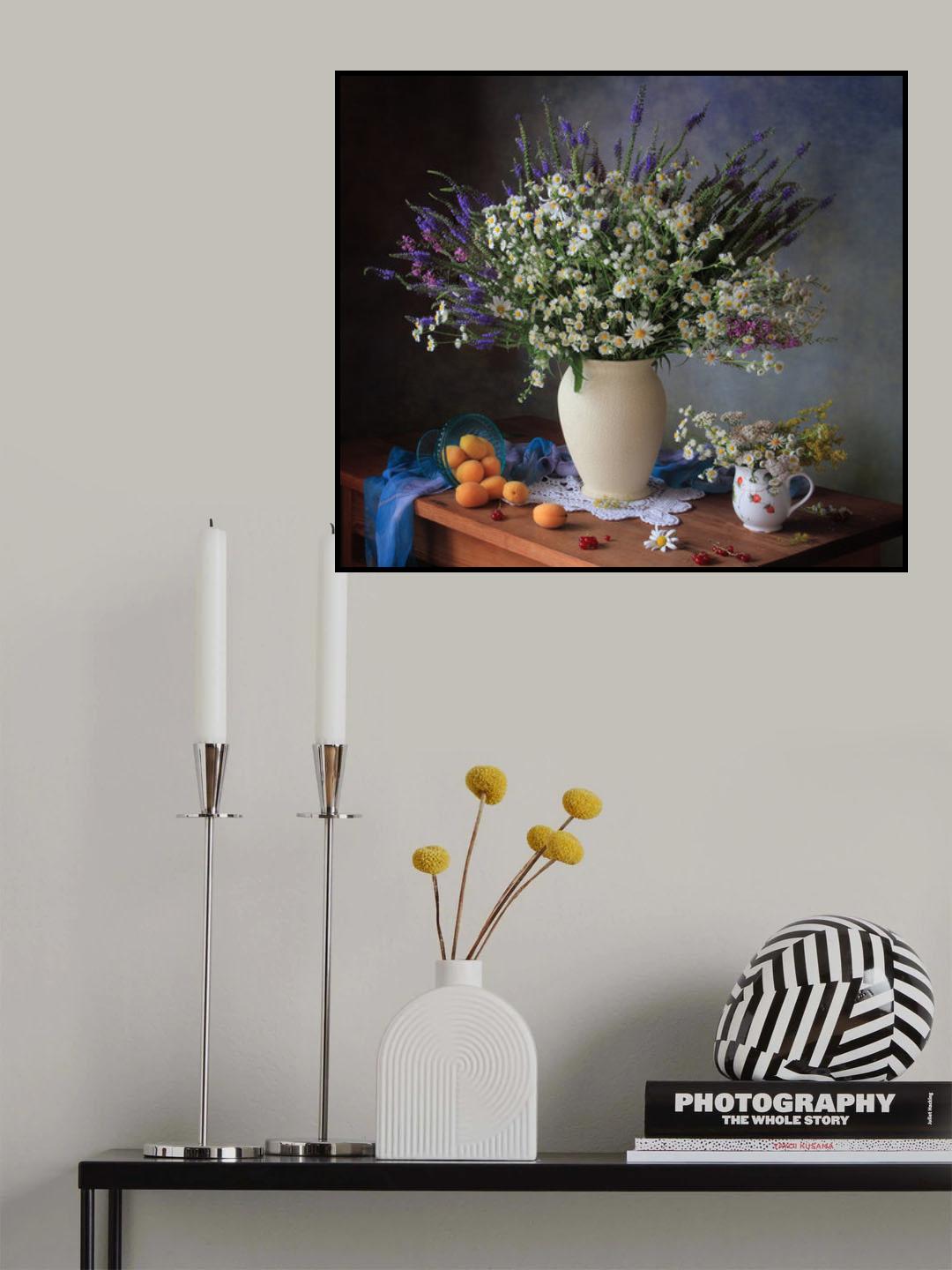 Still life with a bouquet of meadow flowers Poster och Canvastavla