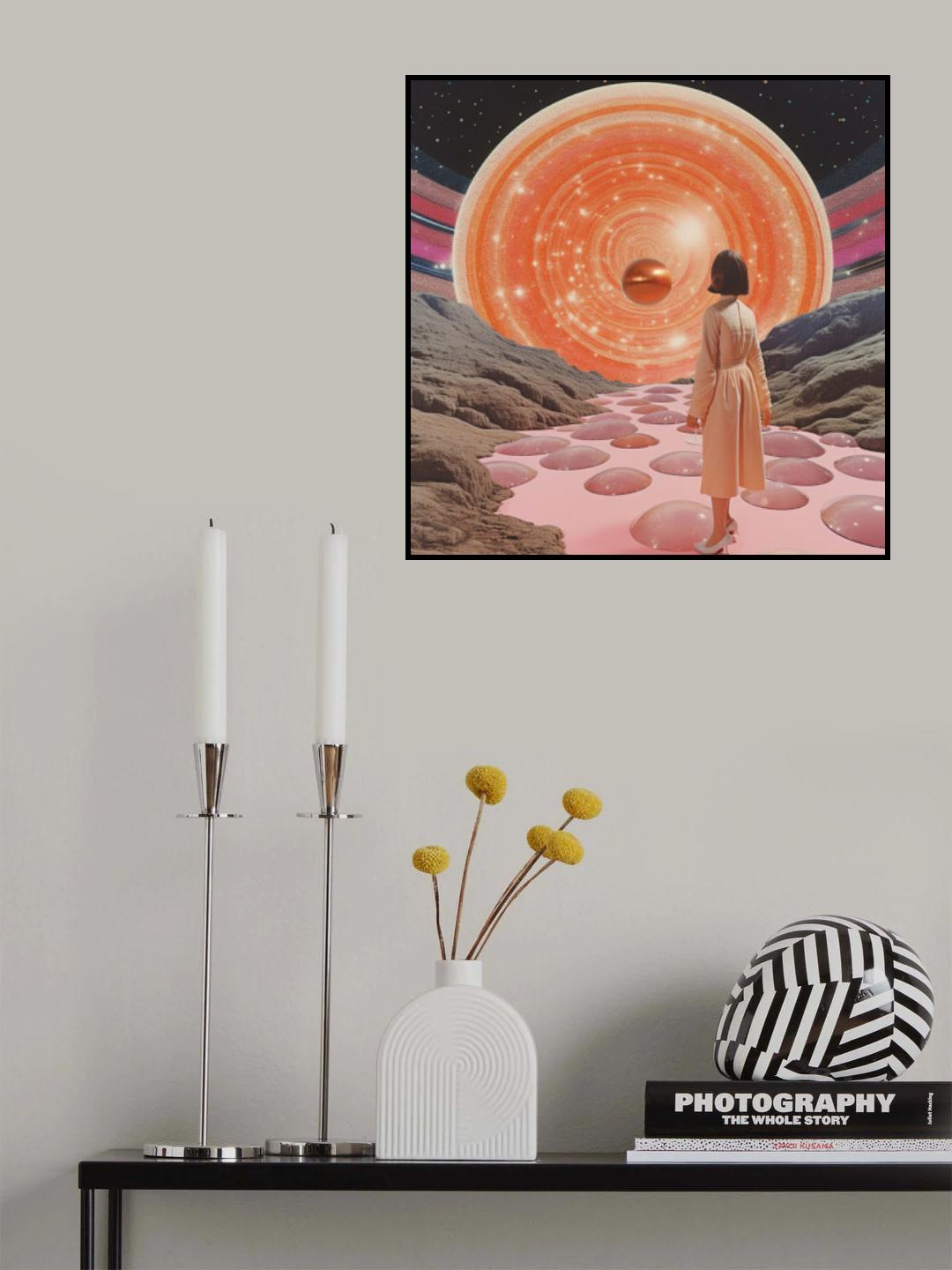 Portals of Orange and Pink Collage Art Poster och Canvastavla