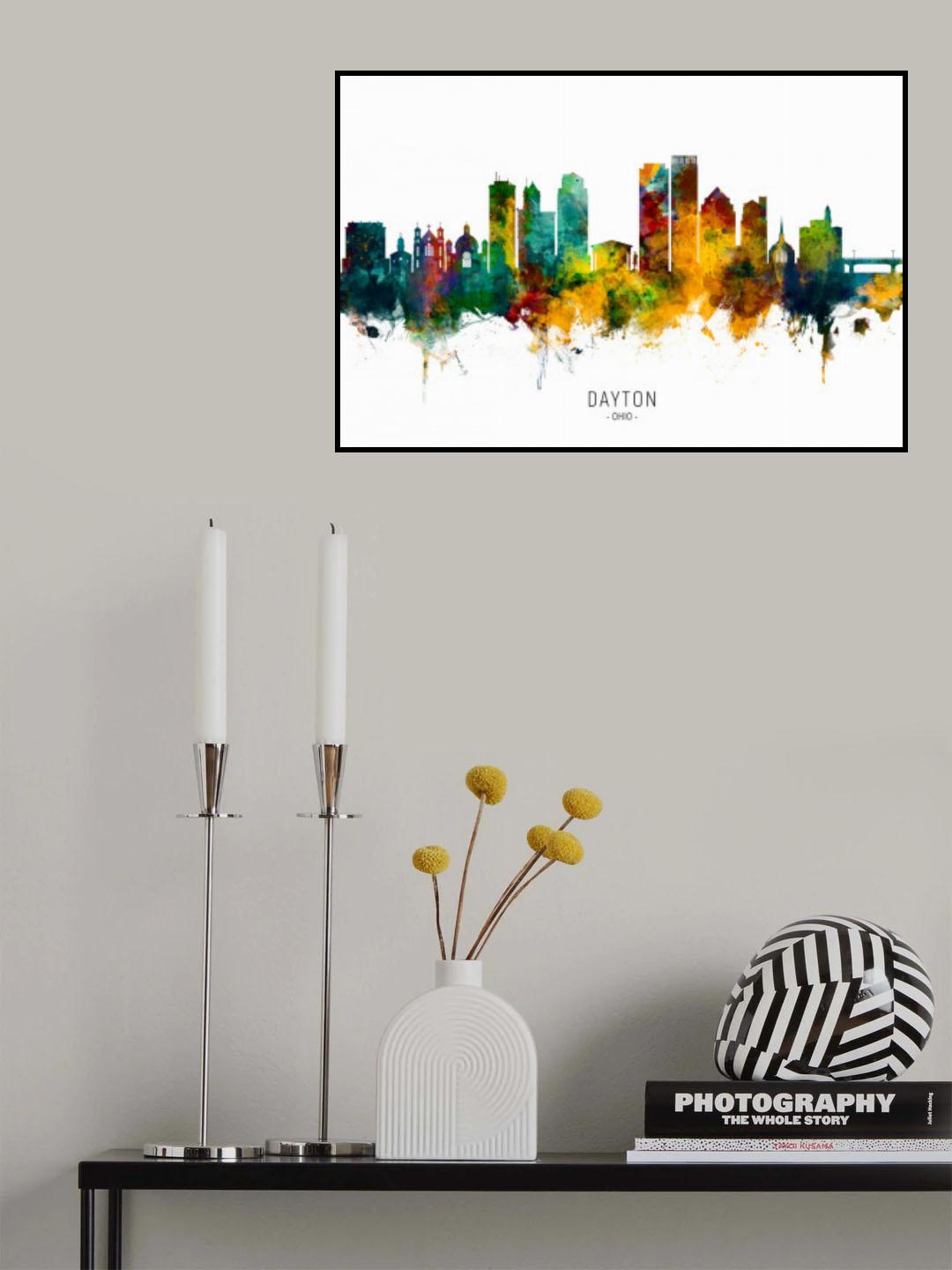 Dayton Ohio Skyline Poster och Canvastavla
