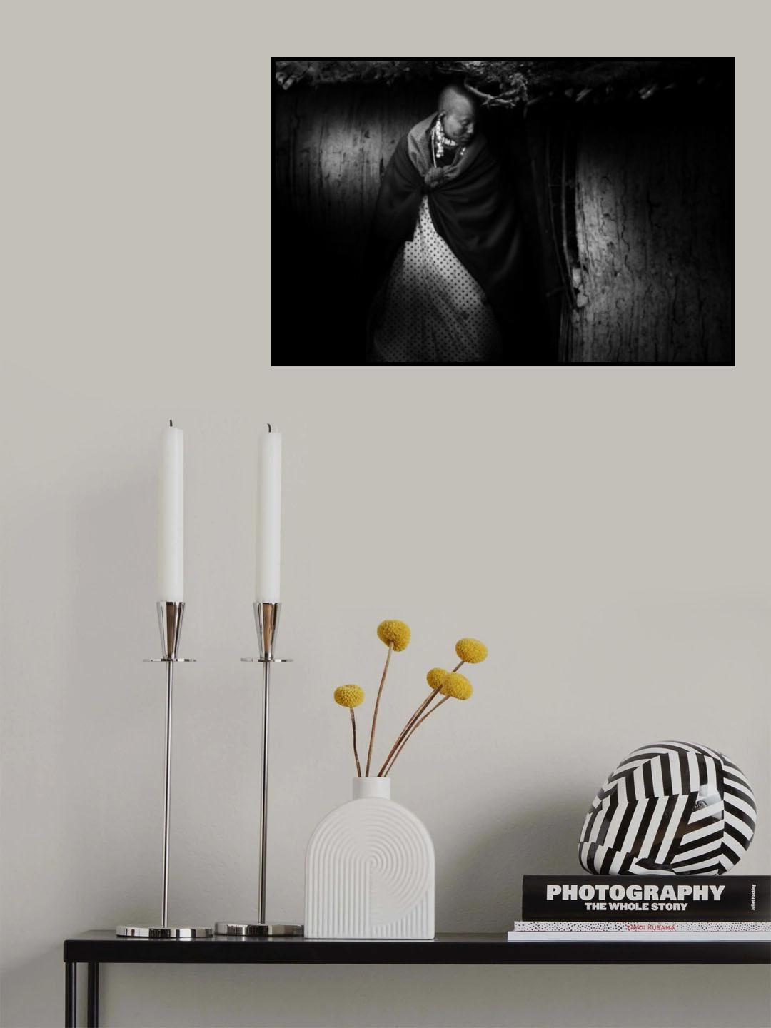 The Masai - BW Poster och Canvastavla