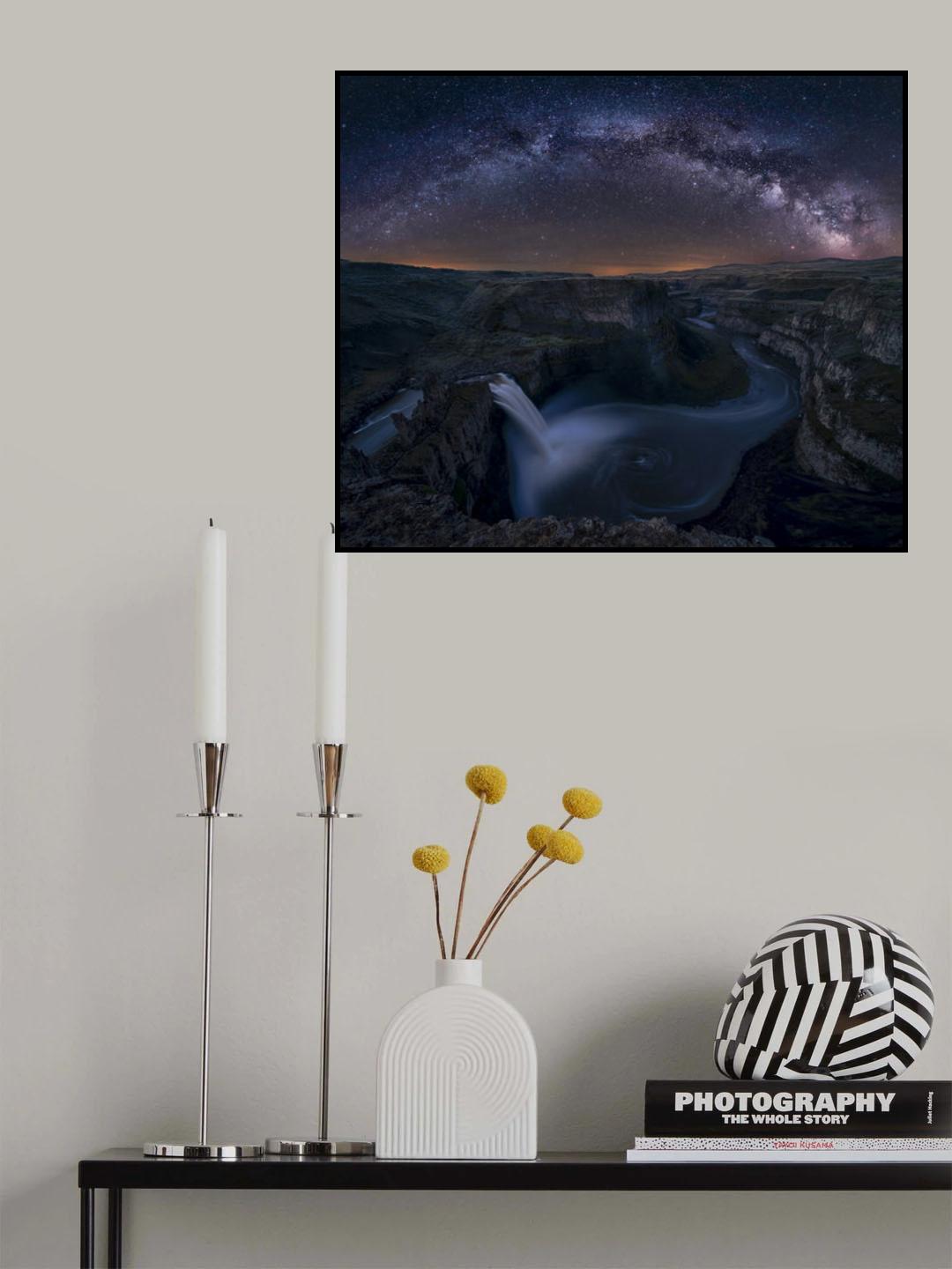 Starry Night Over Palouse Falls Poster och Canvastavla