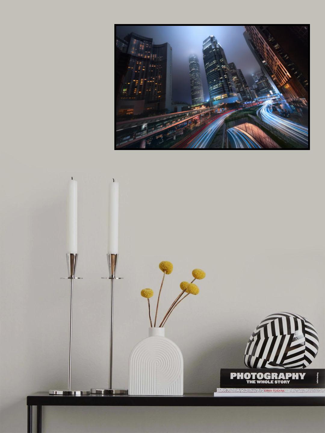 Hong Kong City Lights Poster och Canvastavla