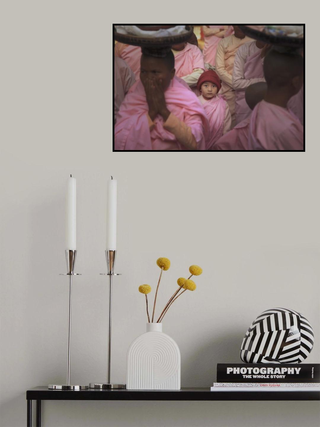 The Alms Round of Buddhist Nun Poster och Canvastavla