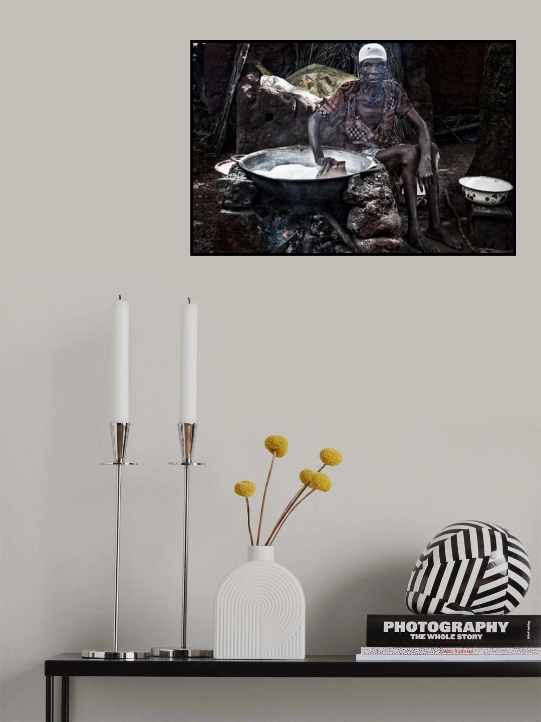 Cooking in Benin. Poster och Canvastavla