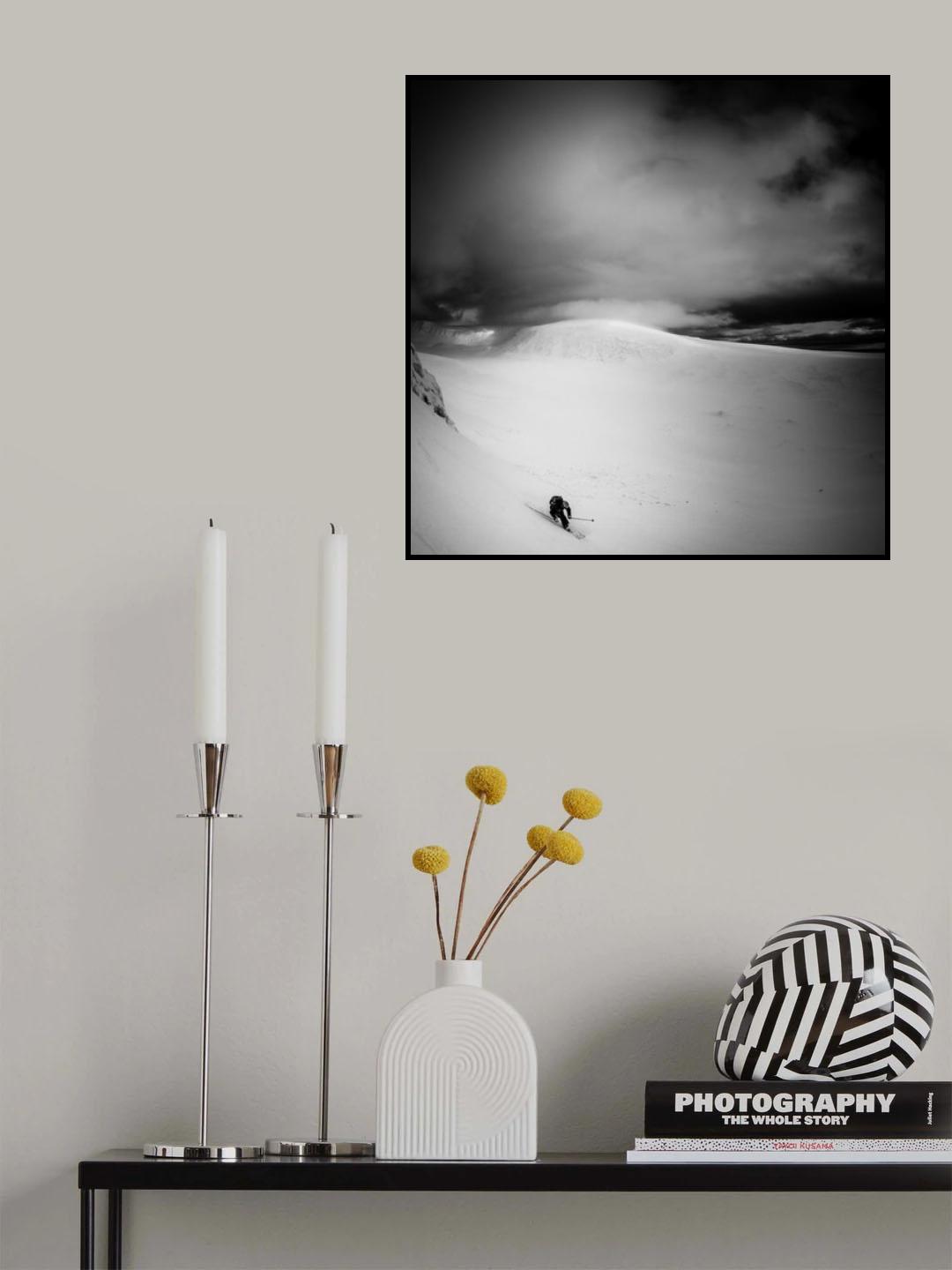 Happiness is first tracks in fresh snow Poster och Canvastavla
