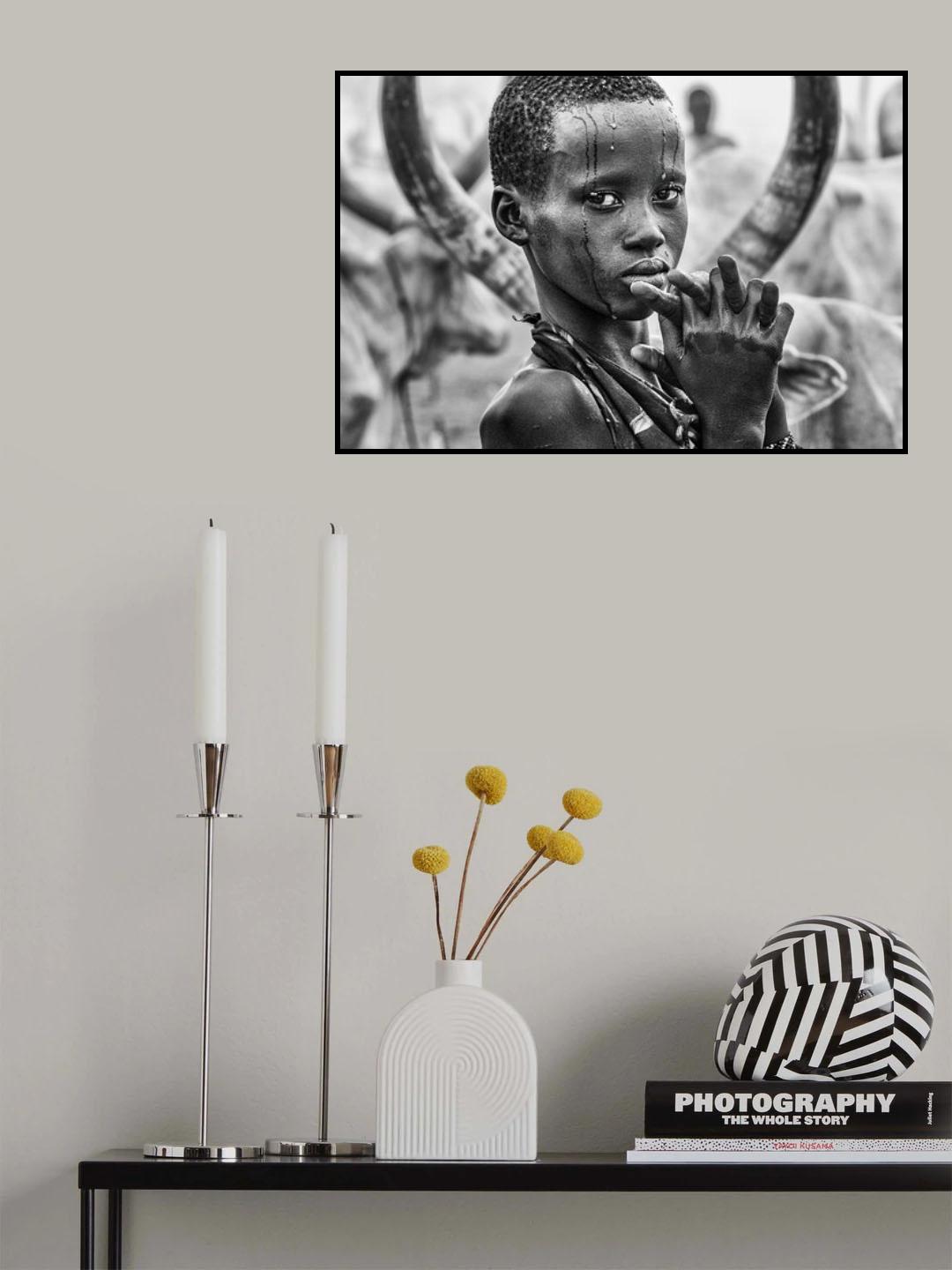 Mundari tribe girl - South Sudan Poster och Canvastavla