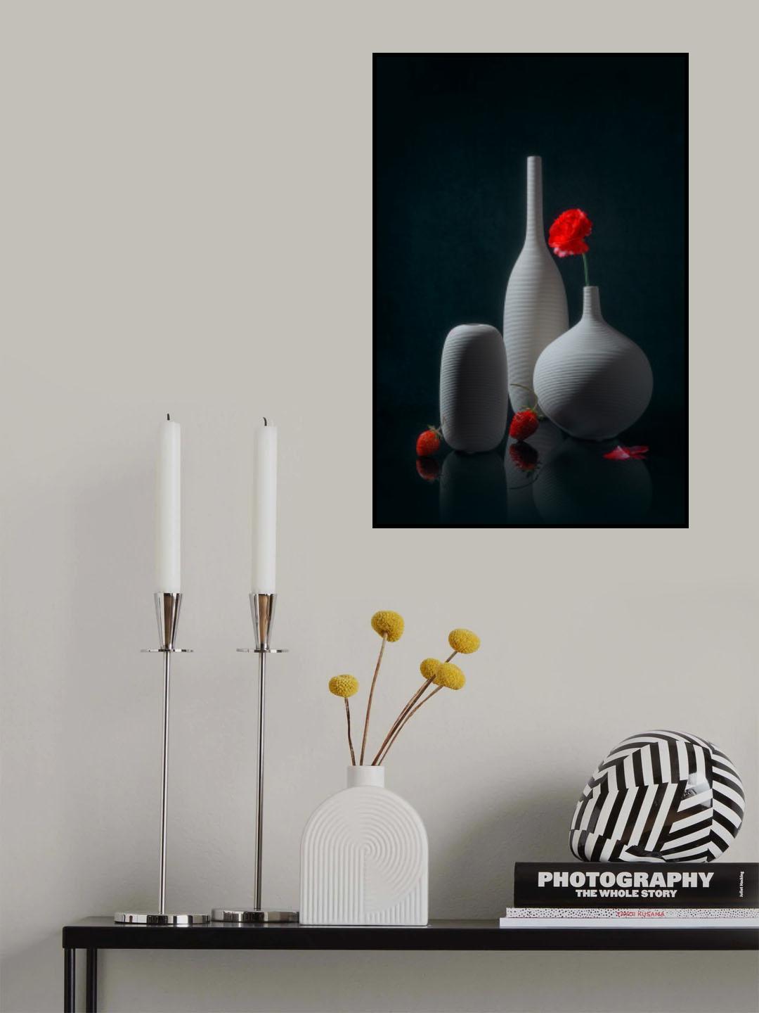 Ranunculus and Strawberry Poster och Canvastavla
