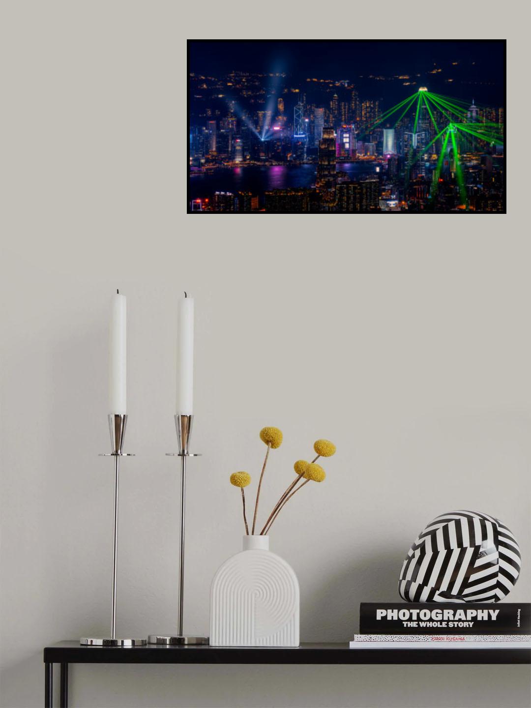 Victoria Harbour Light Show Poster och Canvastavla
