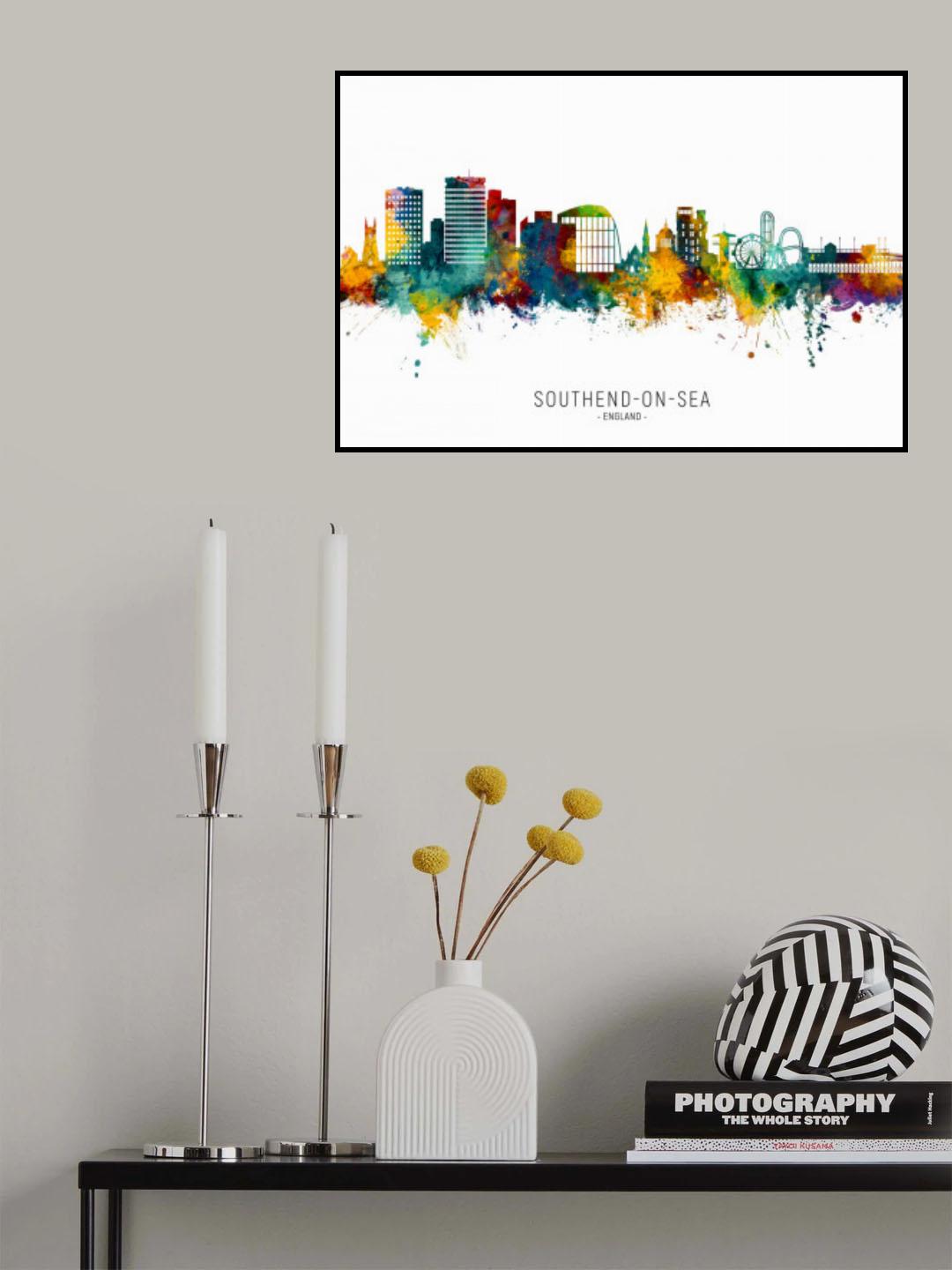 Southend-on-Sea England Skyline Poster och Canvastavla