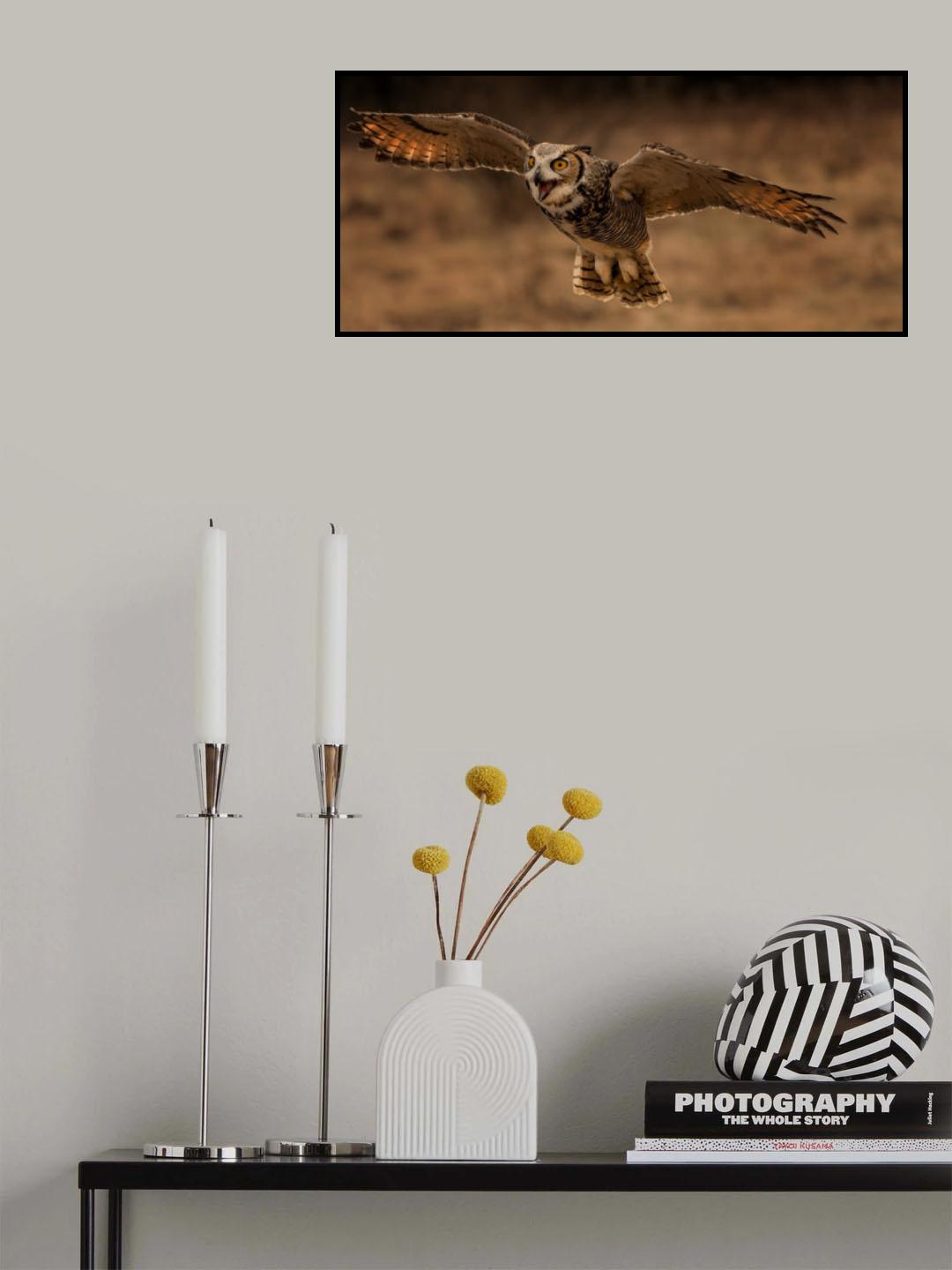 Great Horned Owl Poster och Canvastavla