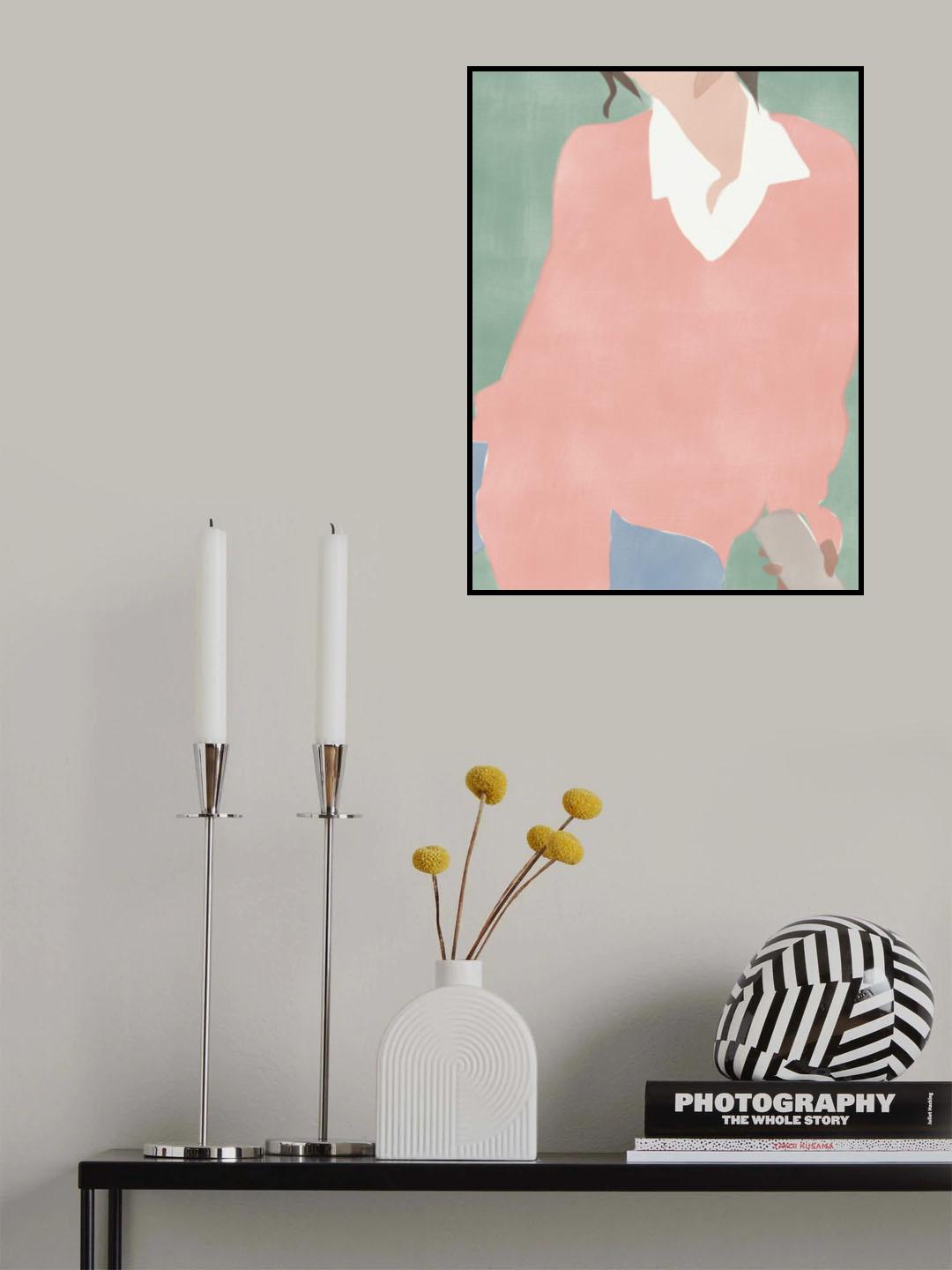 Pink Minimalist Fashion Poster och Canvastavla