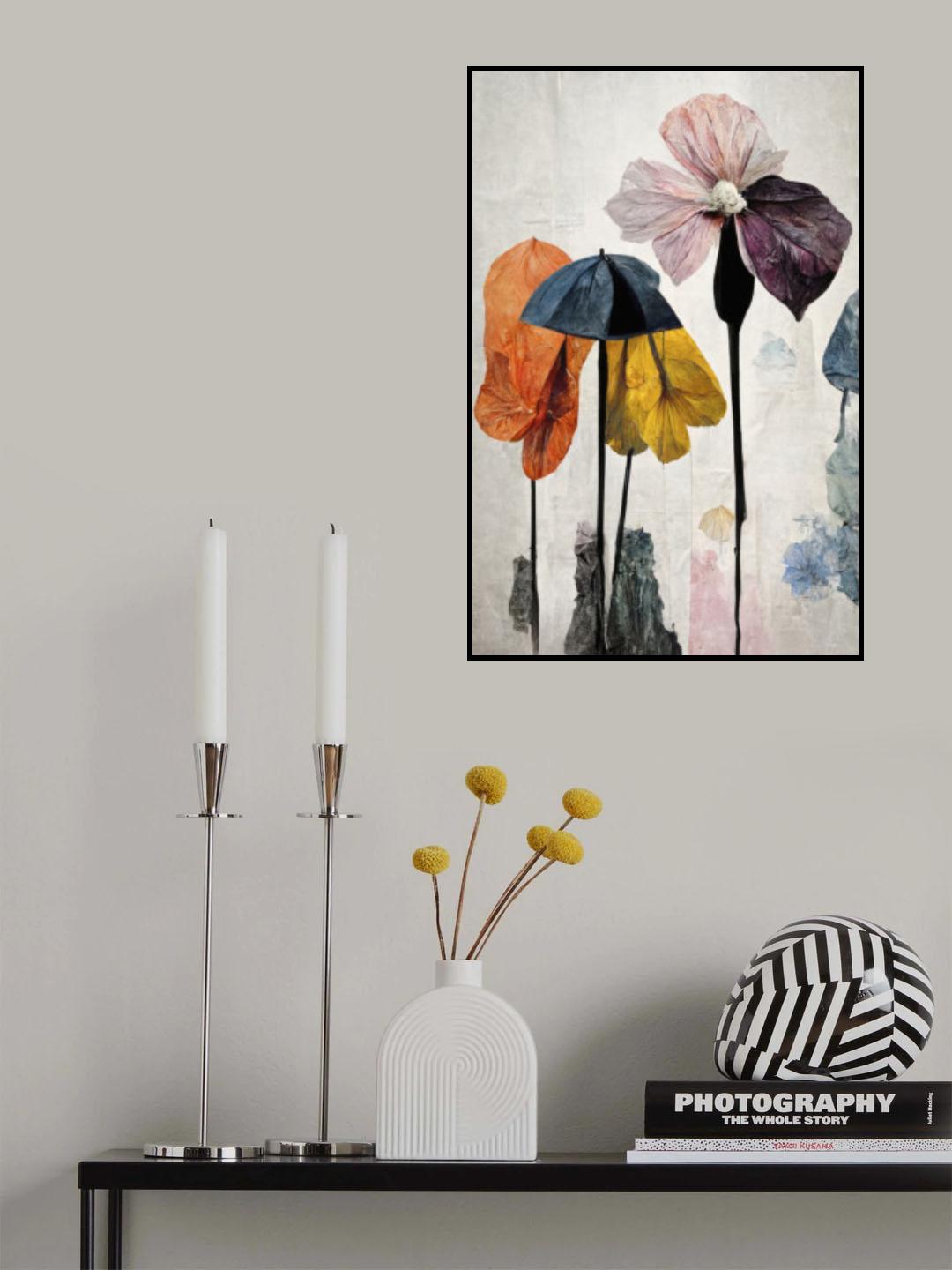 Umbrella Flowers No2 Poster och Canvastavla