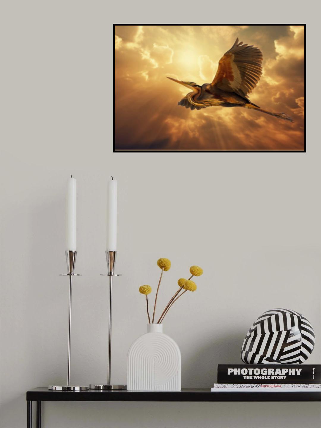 Sky heron Poster och Canvastavla