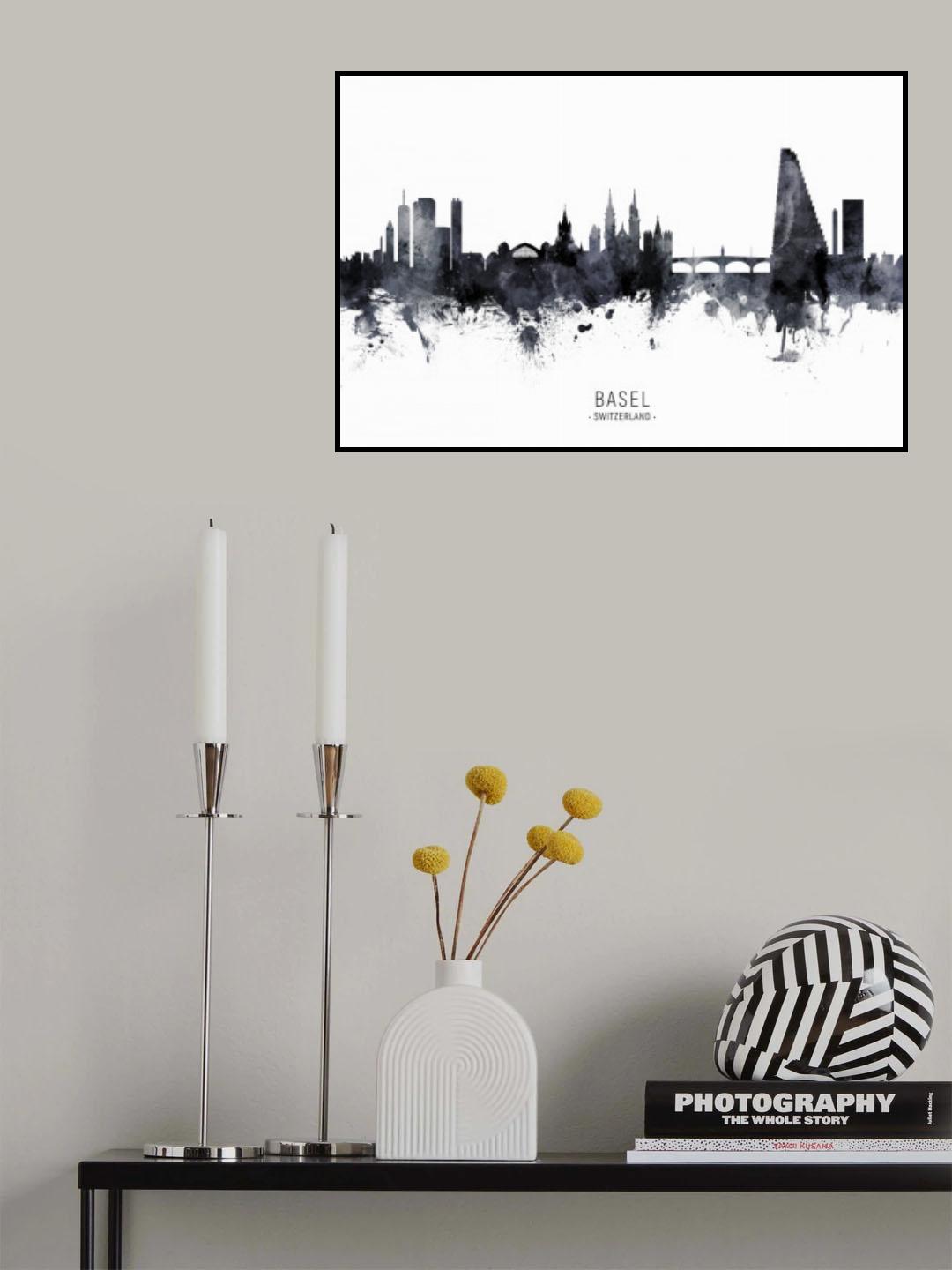 Basel Switzerland Skyline Poster och Canvastavla