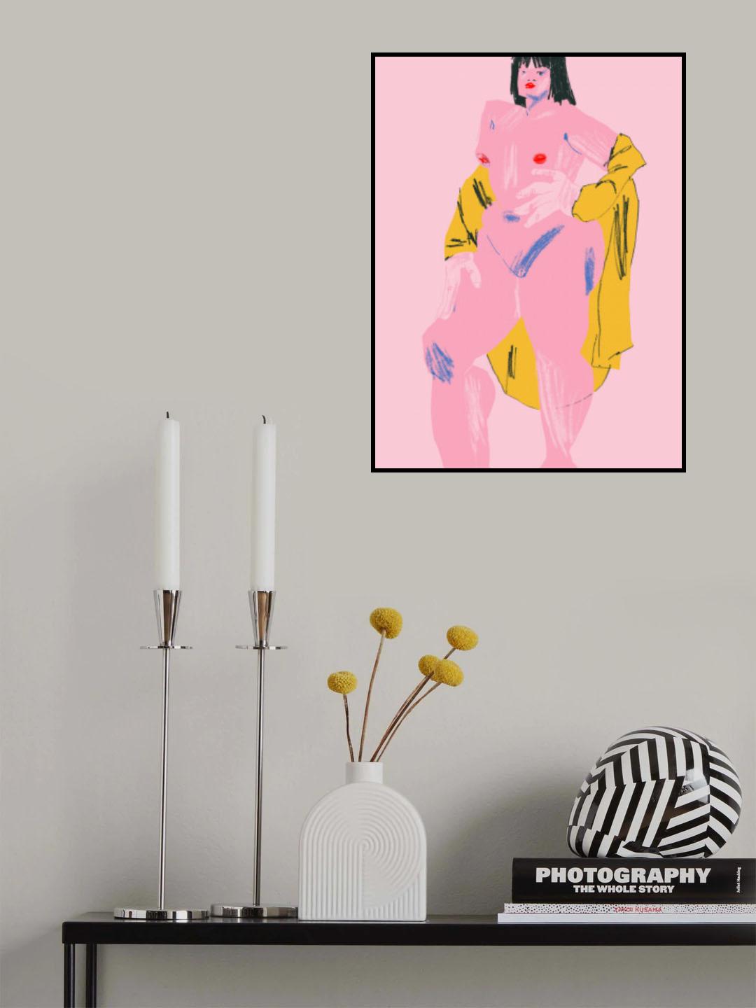 Pink & Yellow Nude Poster och Canvastavla