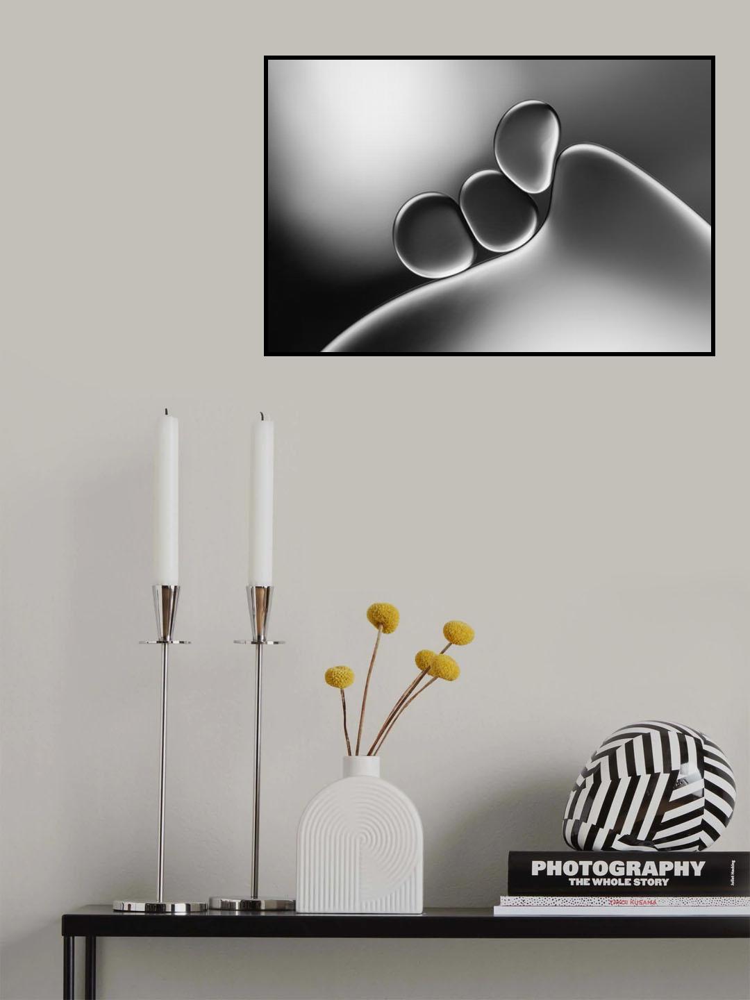 Silvery Shapes Poster och Canvastavla