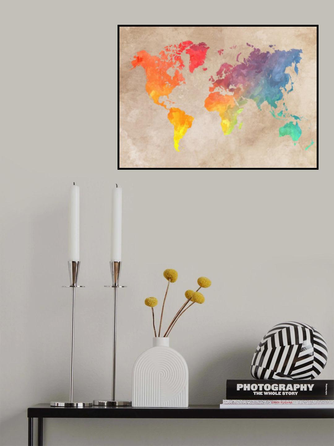 World map 43 Poster och Canvastavla