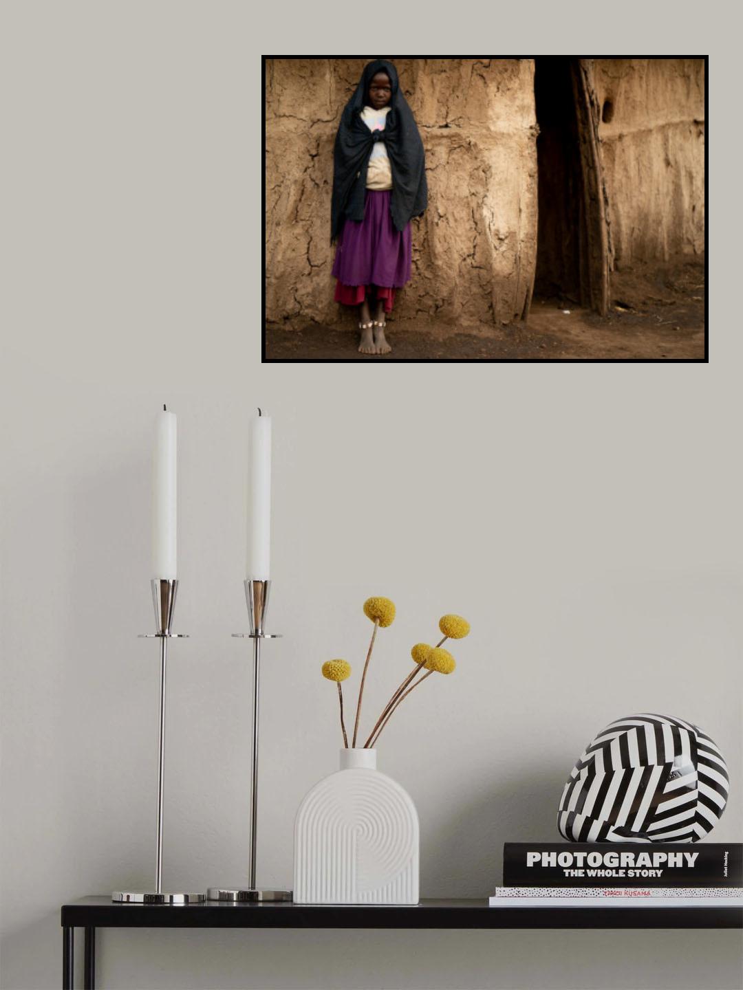 Masai girl .. at her home Poster och Canvastavla
