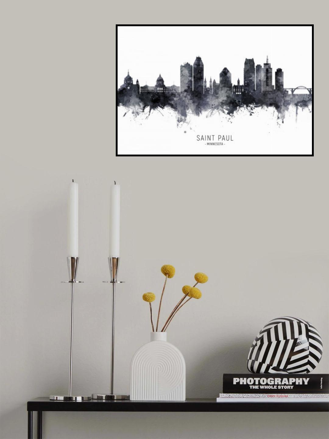 Saint Paul Minnesota Skyline Poster och Canvastavla