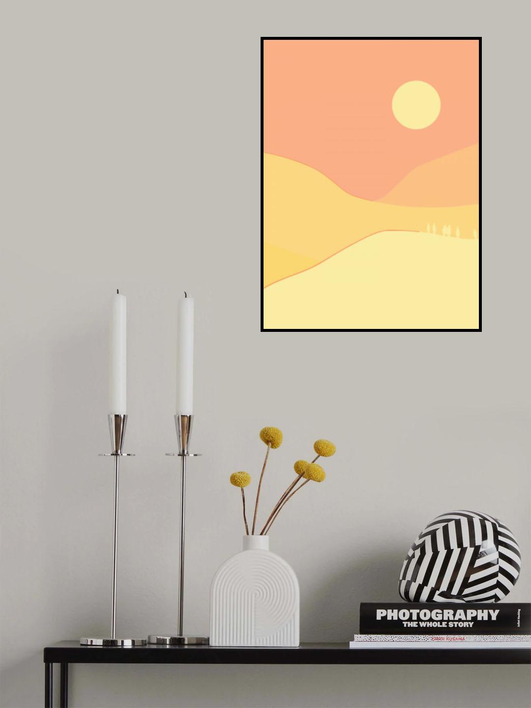 Yellow Mountains Minimal Poster och Canvastavla