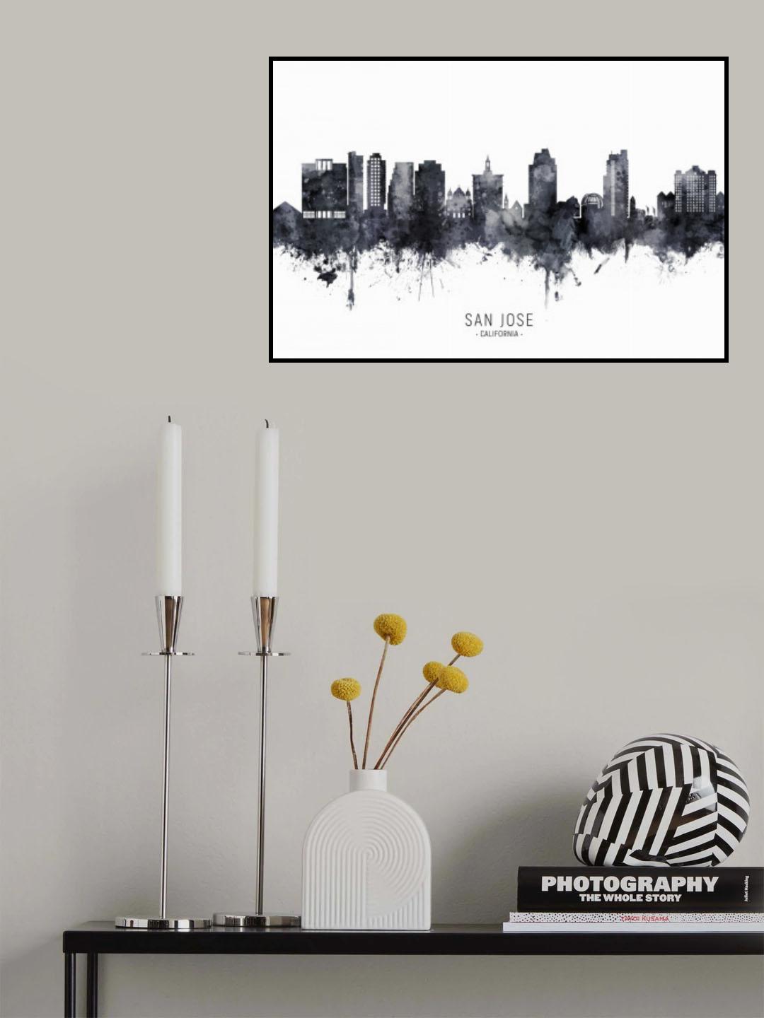 San Jose California Skyline Poster och Canvastavla
