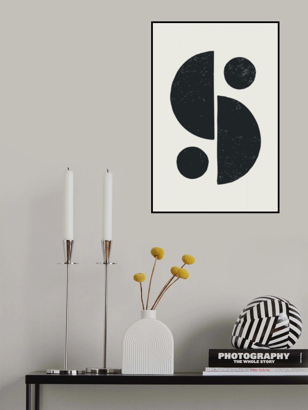 Black Abstract Shapes Series #2 Poster och Canvastavla