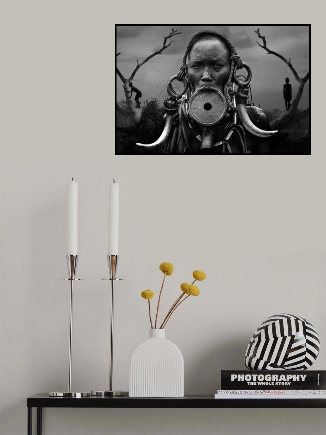 Portrait Woman Mursi Poster och Canvastavla