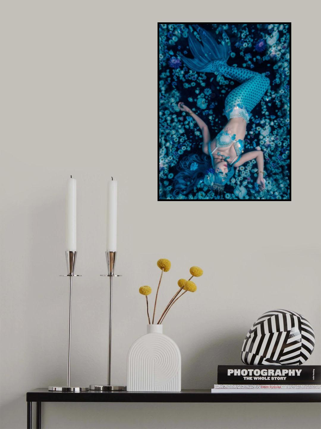 A mermaid dreaming of a starry sky Poster och Canvastavla