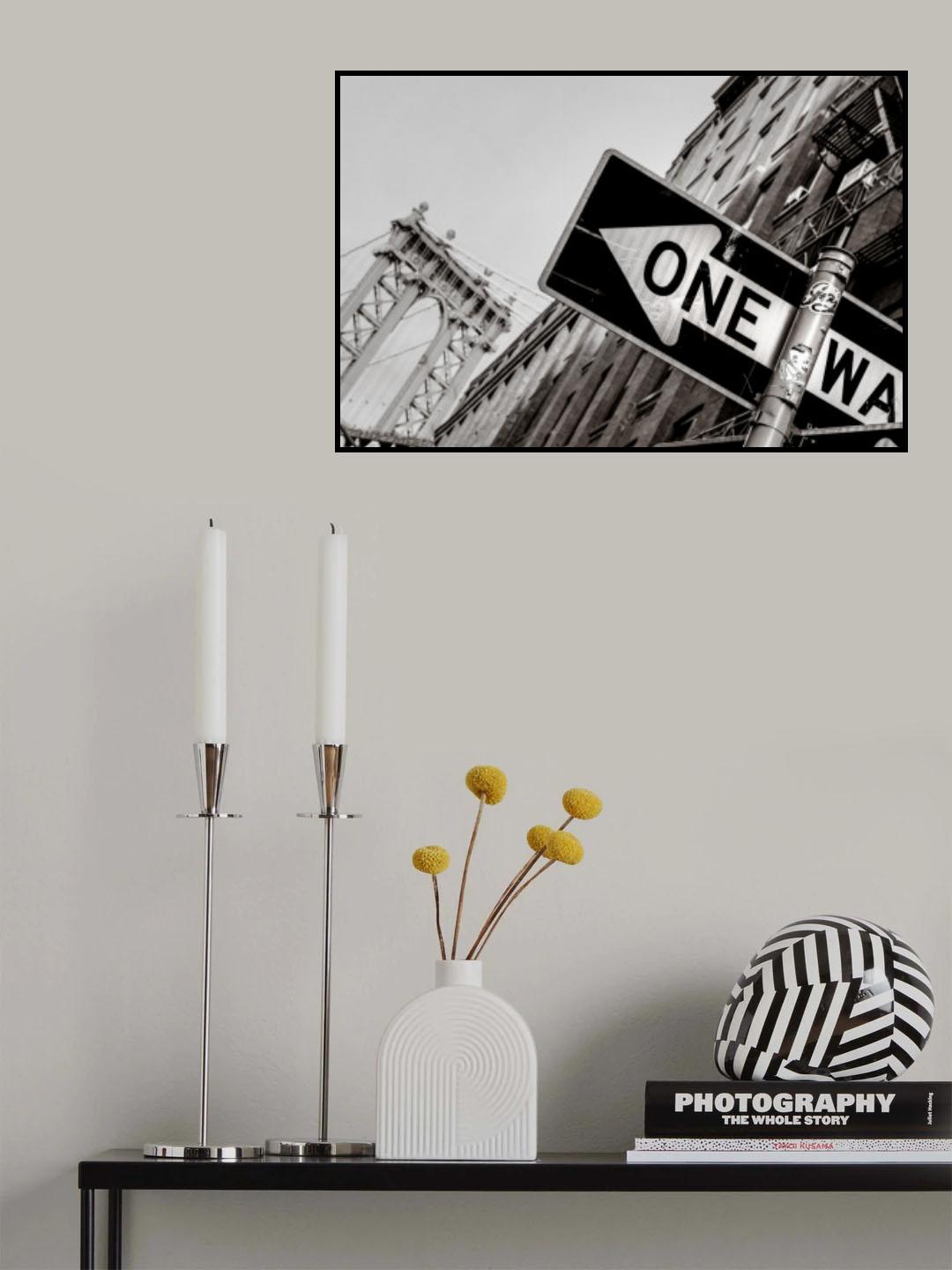 Manhattan Bridge One Way Poster och Canvastavla