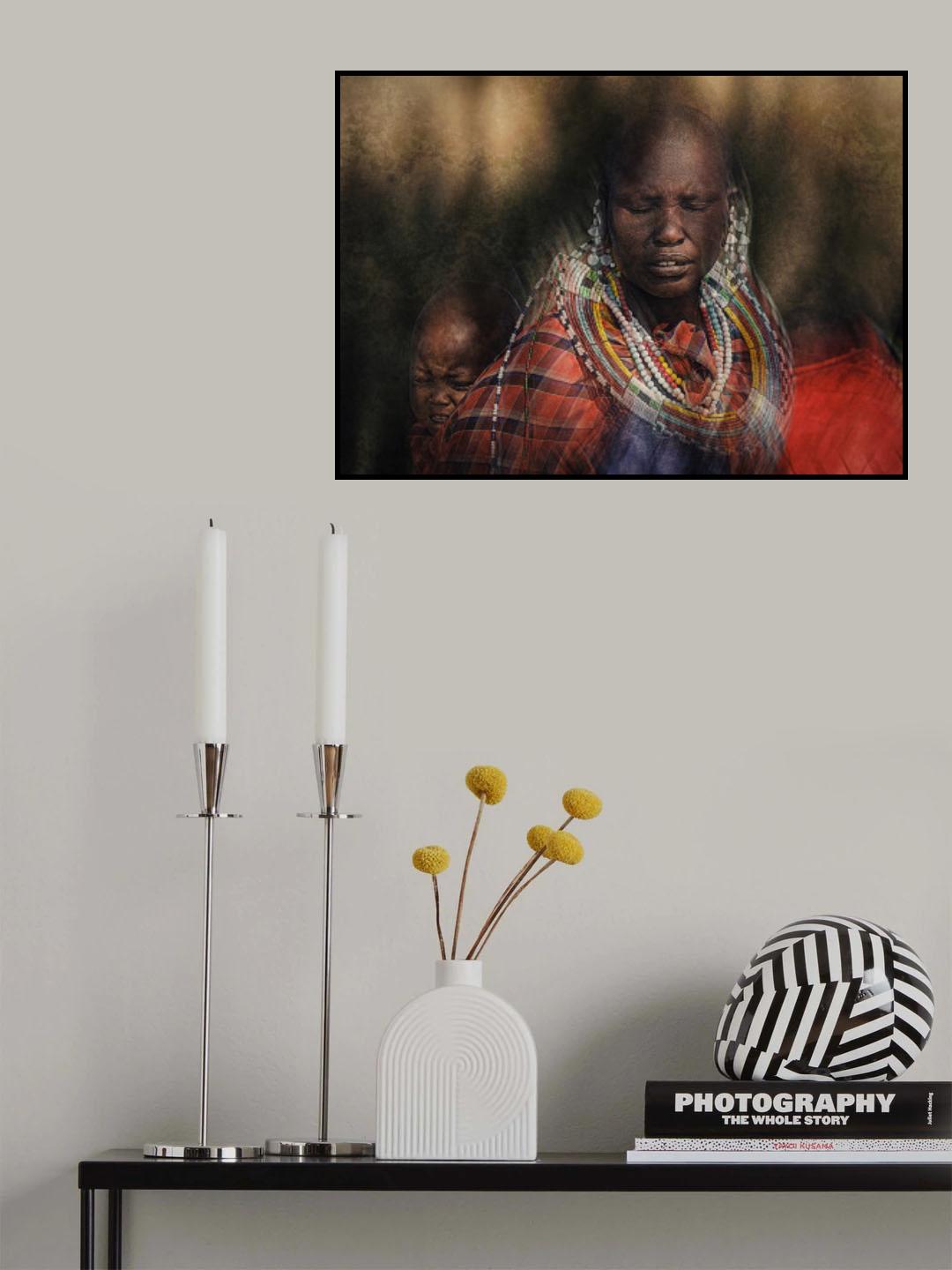 Masai woman with baby Poster och Canvastavla