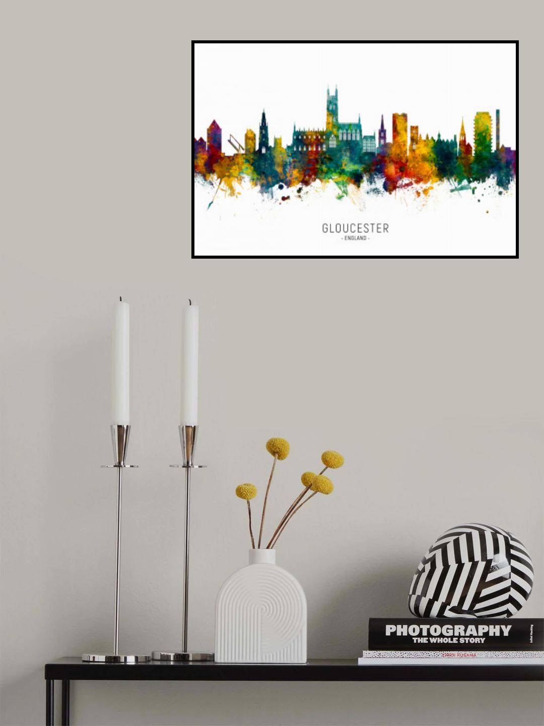 Gloucester England Skyline Poster och Canvastavla