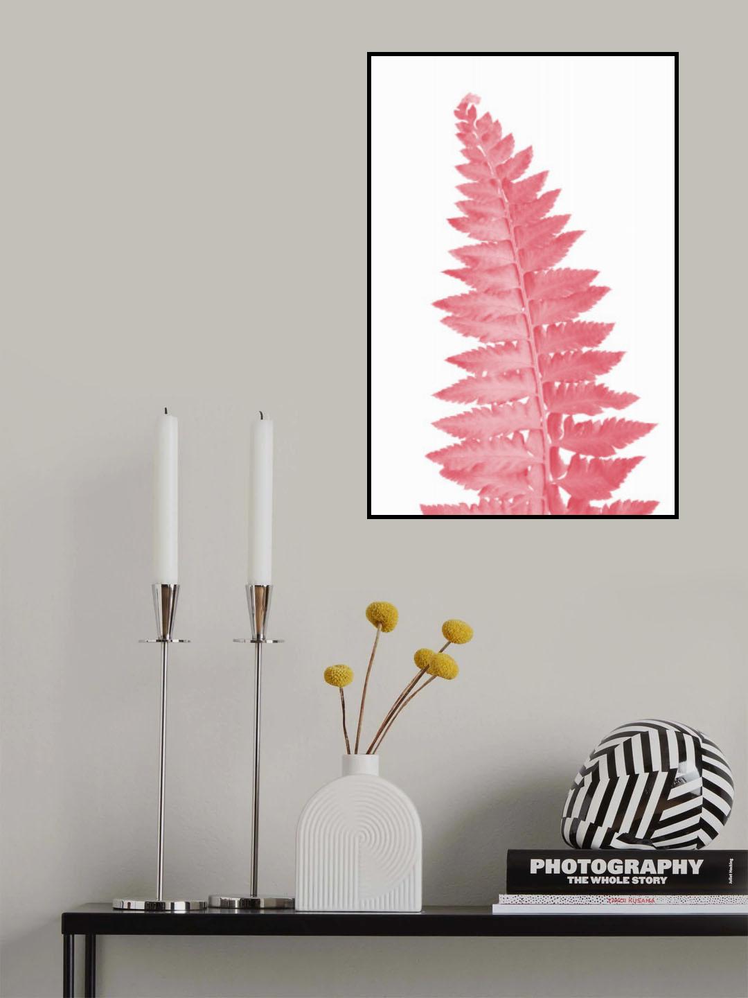 Pink fern leaf Poster och Canvastavla
