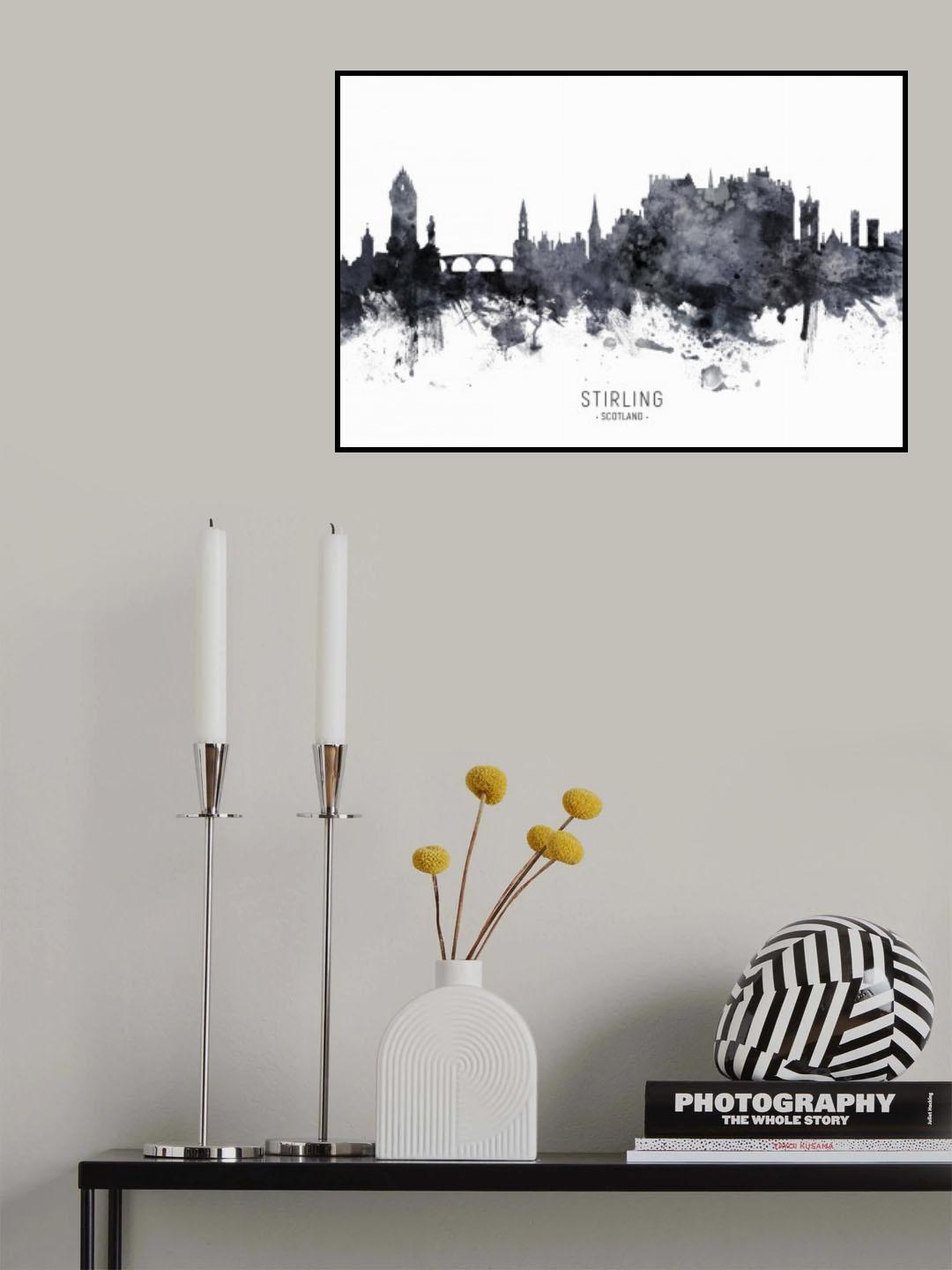 Stirling Scotland Skyline Poster och Canvastavla