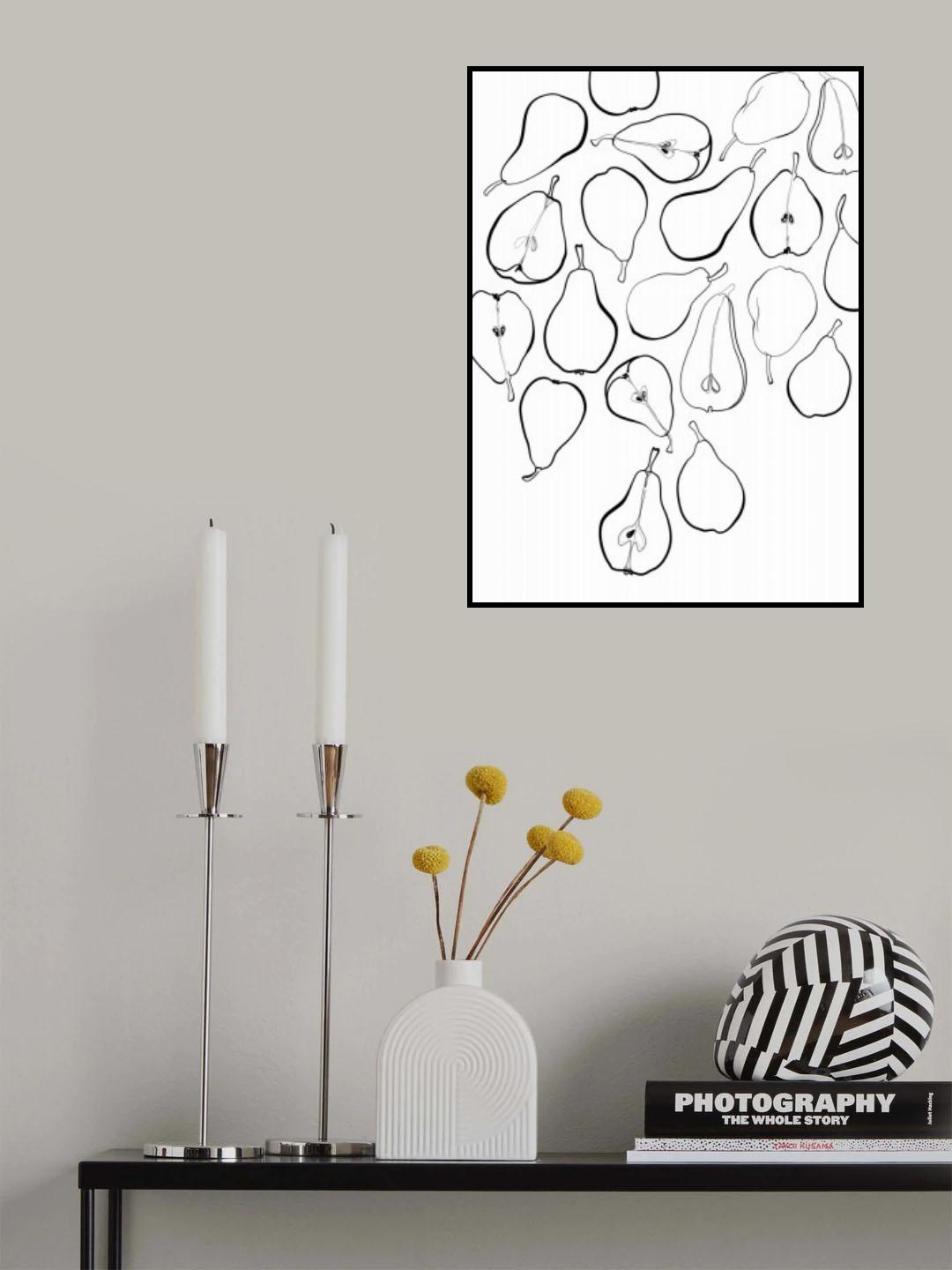 Line art pears Poster och Canvastavla