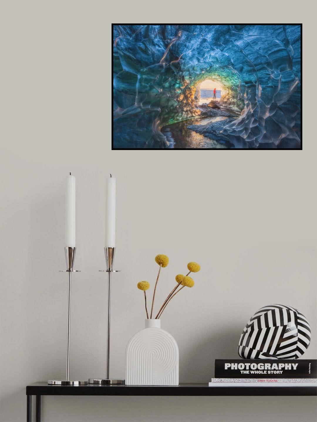 Frozen stream in the melting glacier Poster och Canvastavla